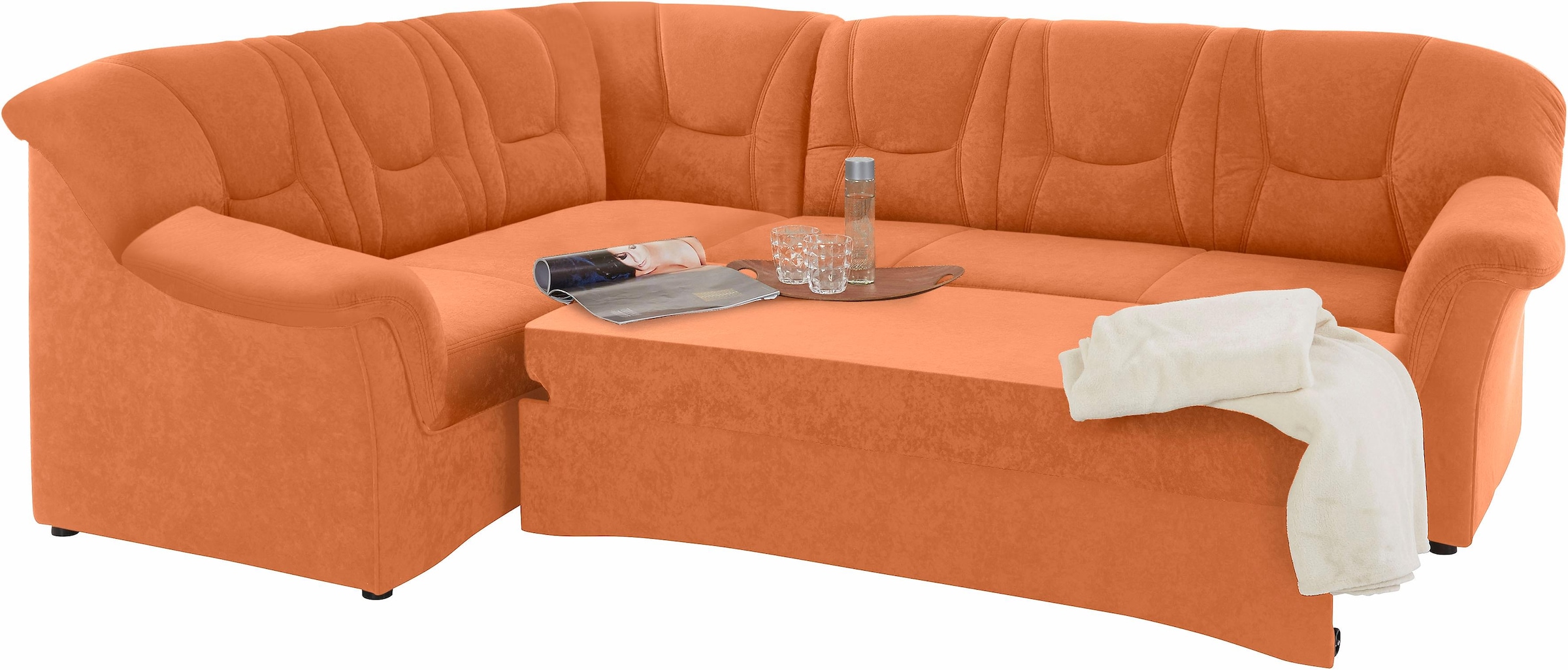 DOMO collection Ecksofa »Sarafina L-Form«, wahlweise mit Bettfunktion, optional mit Federkern