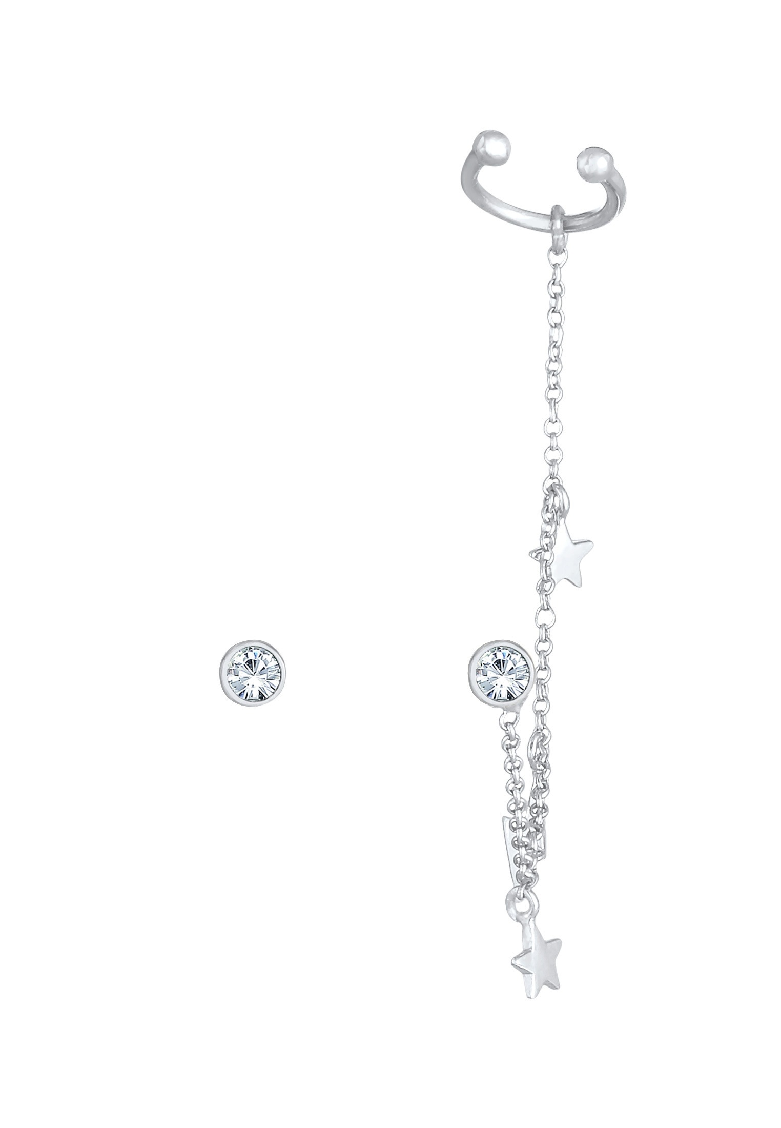Elli Paar Ohrstecker »Ohrringe Stecker Earcuff Stern Blitz 925 Silber, mit Kristallen von Swarovski®«