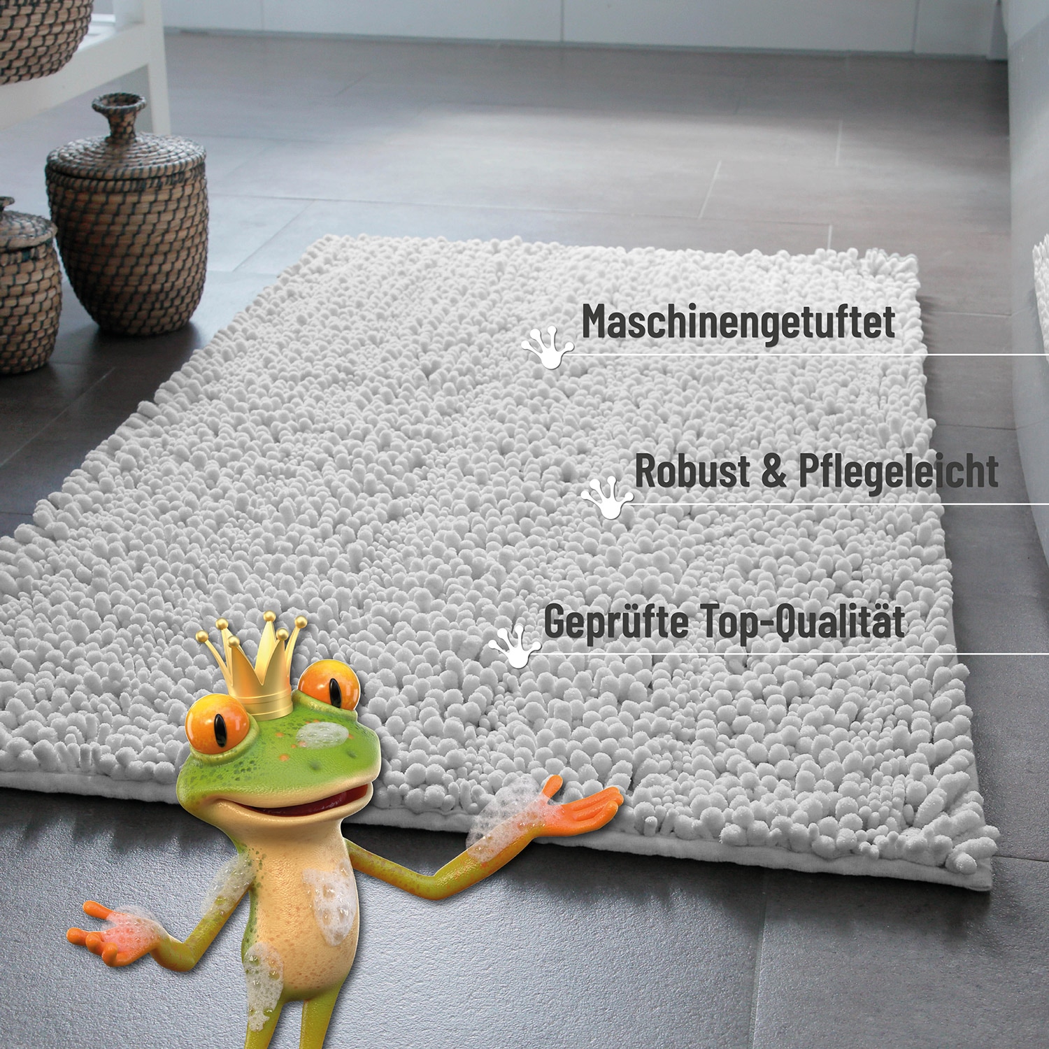 Wecon home Basics Badematte »Benno« Höhe 22 mm waschbar, rutschfest, sehr weich, strapazierfähig, Chenille, robust