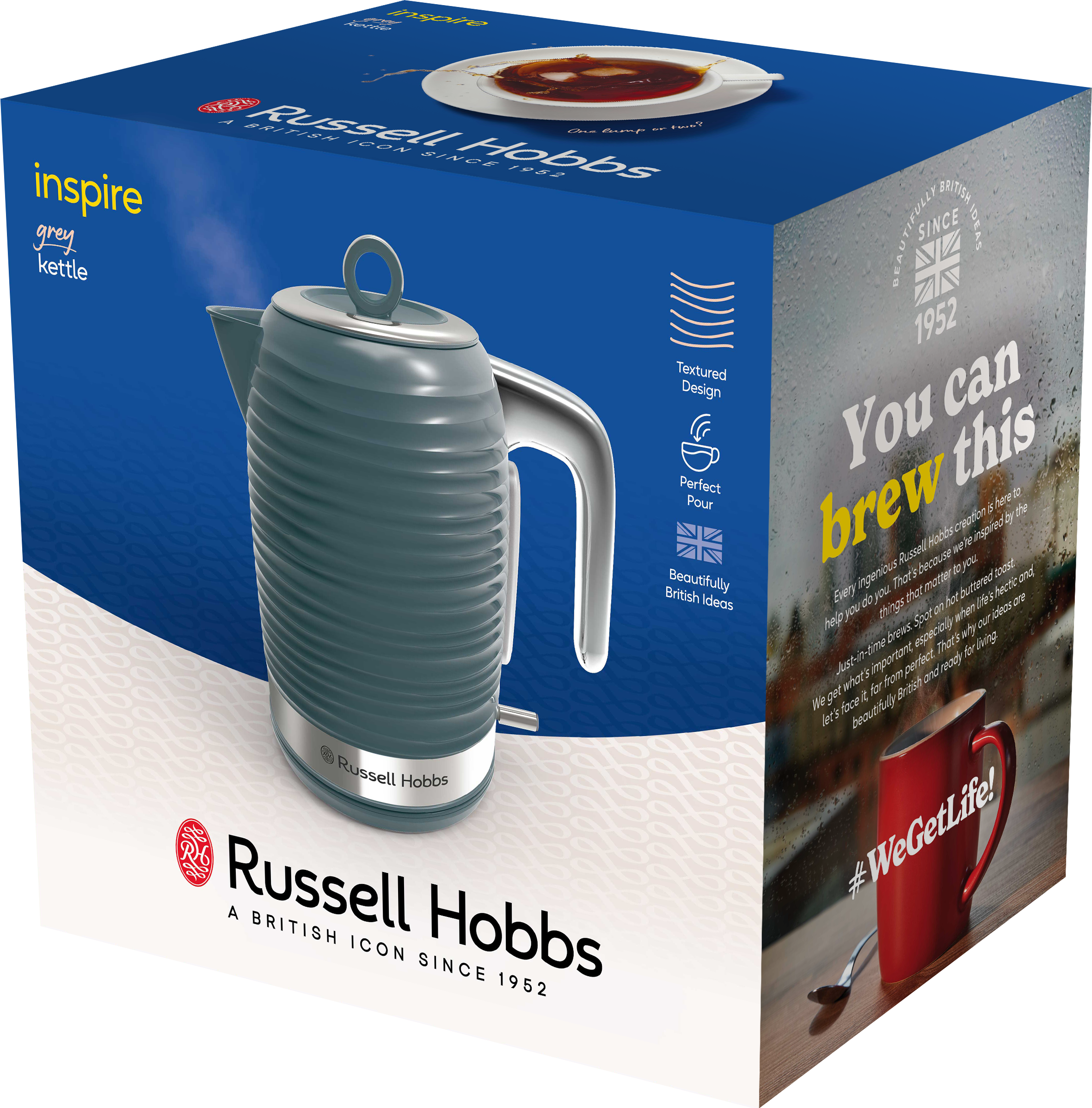 RUSSELL HOBBS Wasserkocher »Inspire 24363-70«, 1,7 l, 2400 W, hochwertige Hochglanz-Struktur, Schnellkochfunktion