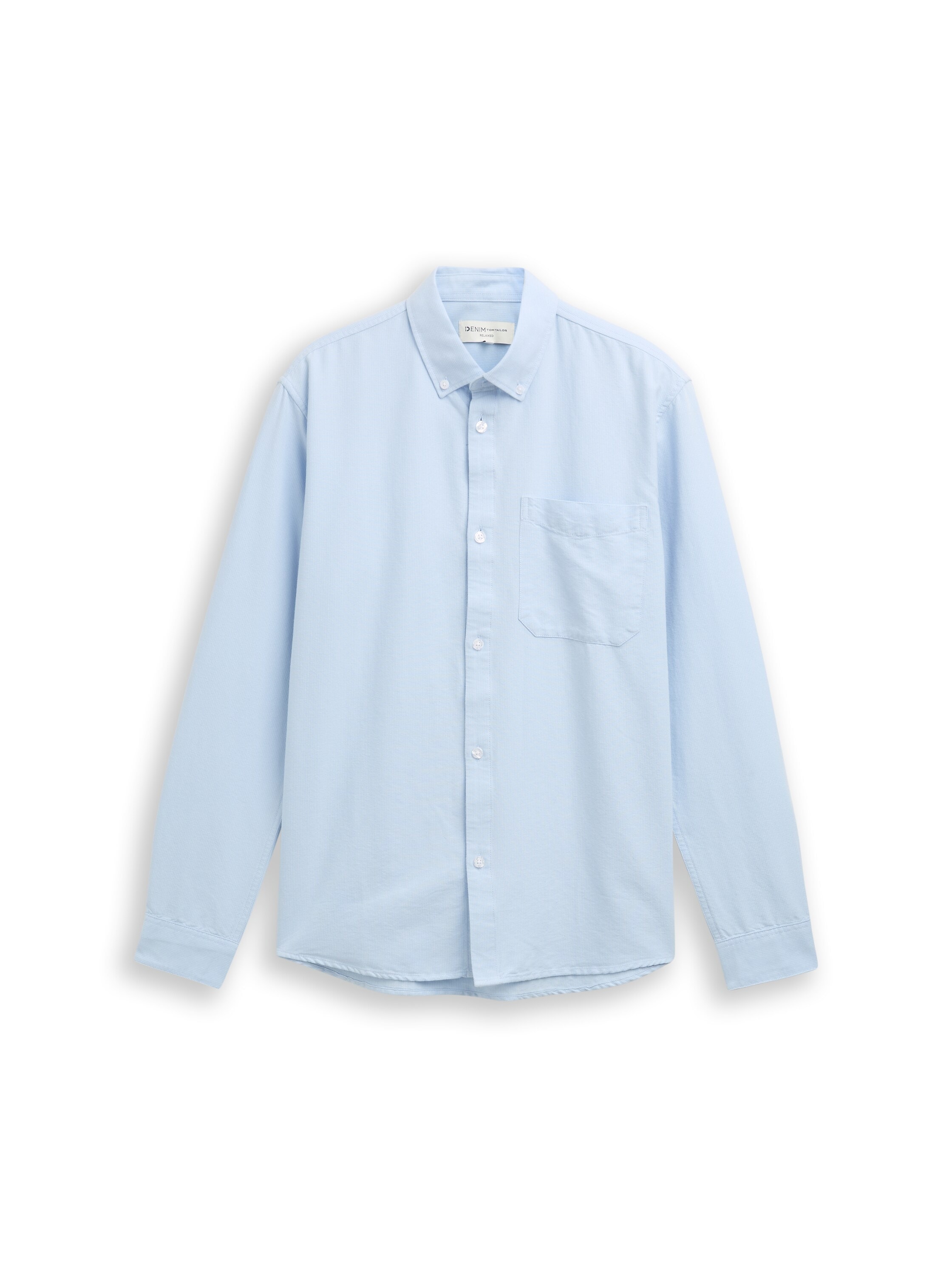 TOM TAILOR Denim Langarmhemd gestreift, mit Button-down-Kragen