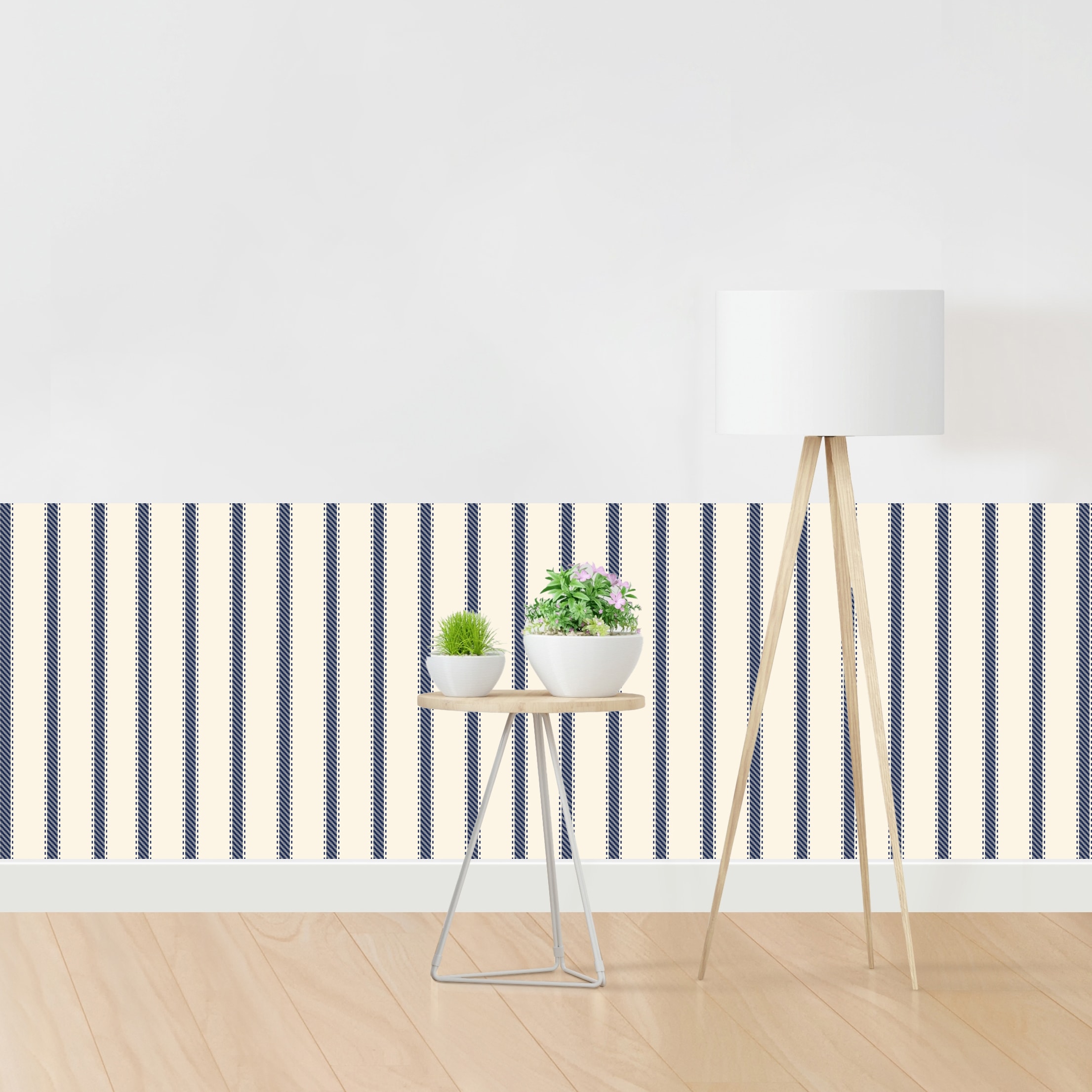 queence Bordüre »Wandbordüre Dunkelblau 250x90cm« Nadelstreifen | Streifen | bedruckt | gestreift | mehrfarbig | natürlich | seidenmatt glatt Wandpaneele, selbstklebend, Tapete, Sticker, gestreifte Wandtattoos