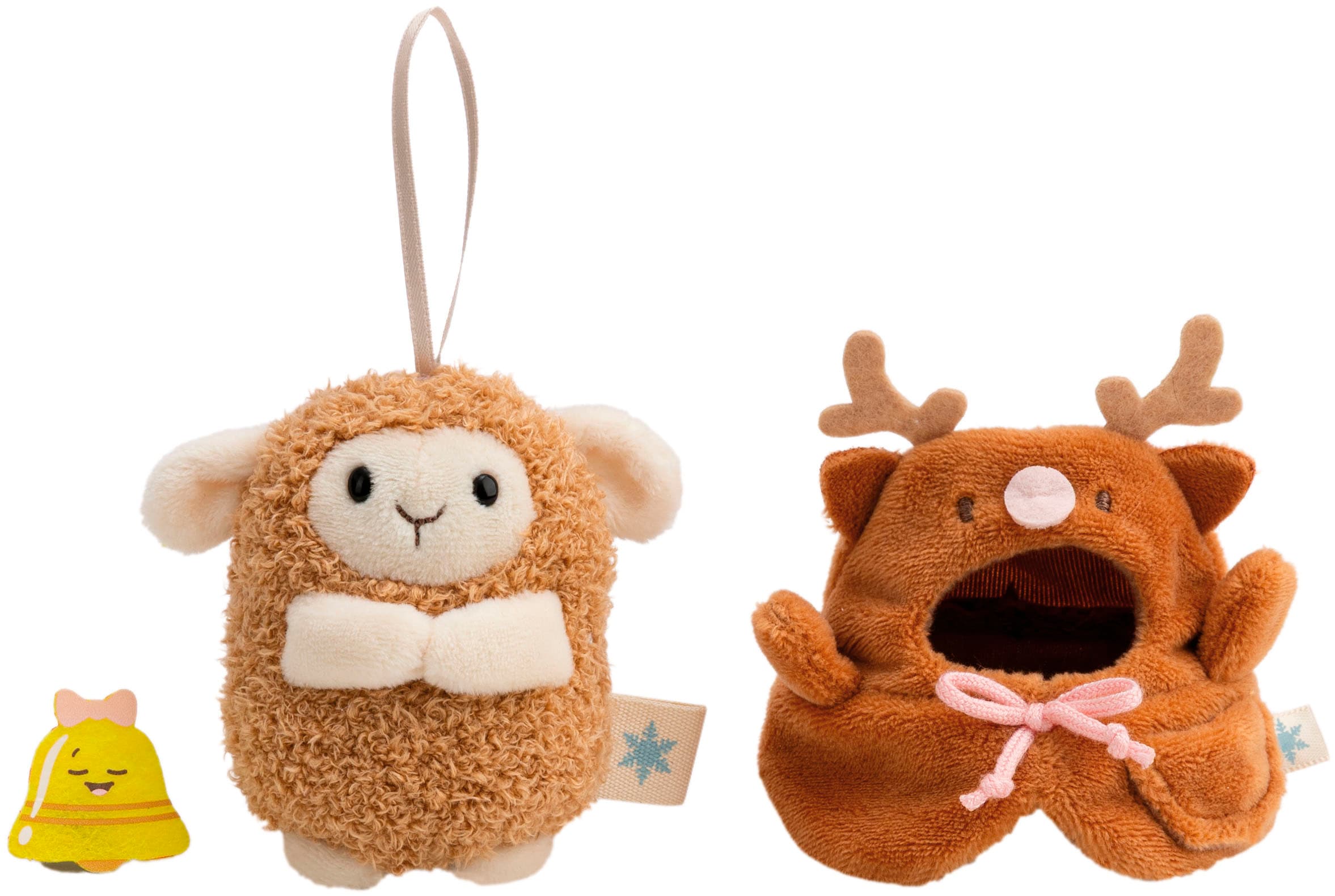 Nici Kuscheltier »mymochi, Set Schaf Wools braun 8cm mit Glocke & Rentierkostüm« in Geschenkbox