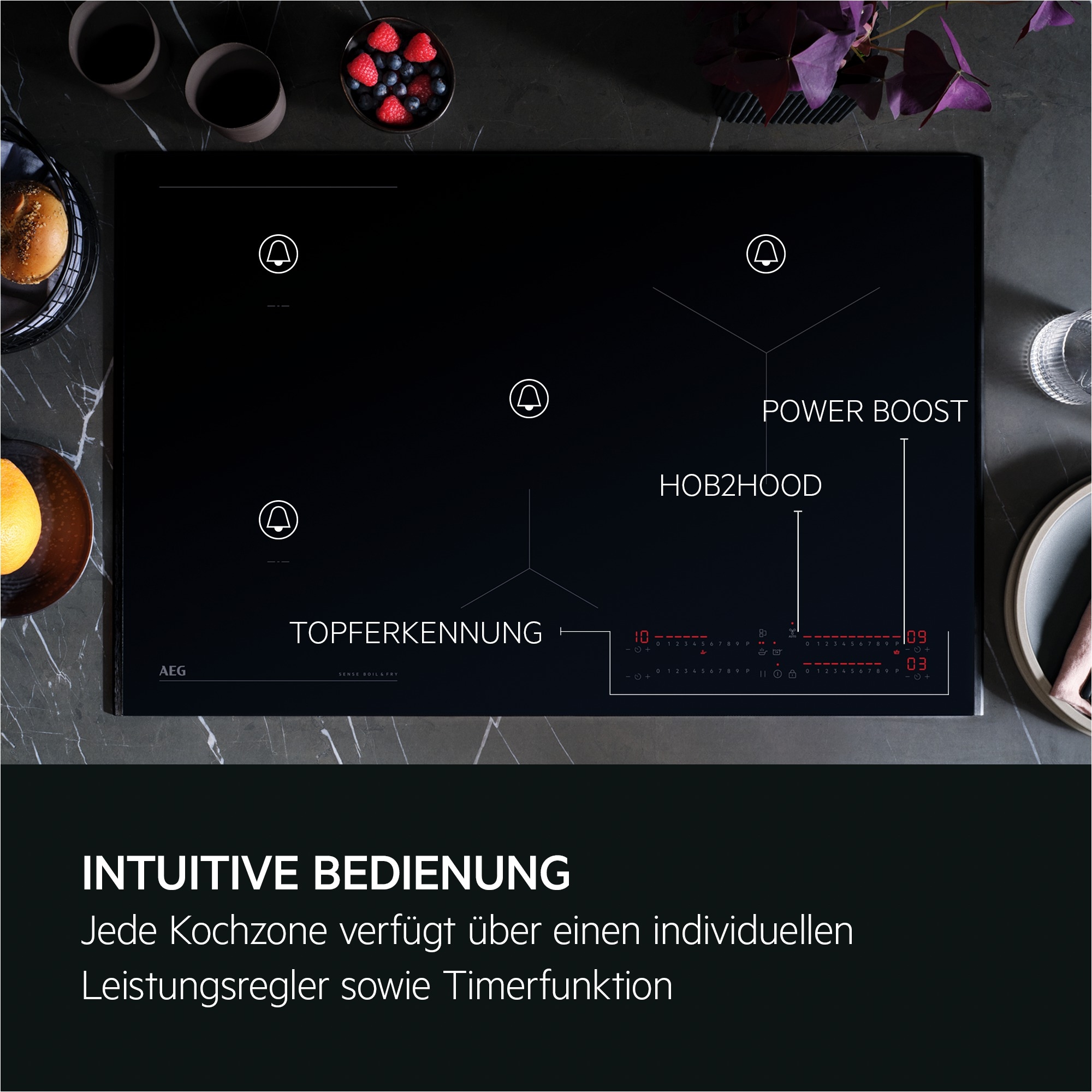 AEG Induktions-Kochfeld »TI64IB1FIZ« AEG SaphirMatt® 10× Kratzresistenz & Anti‑Fingerprint, Made in Germany