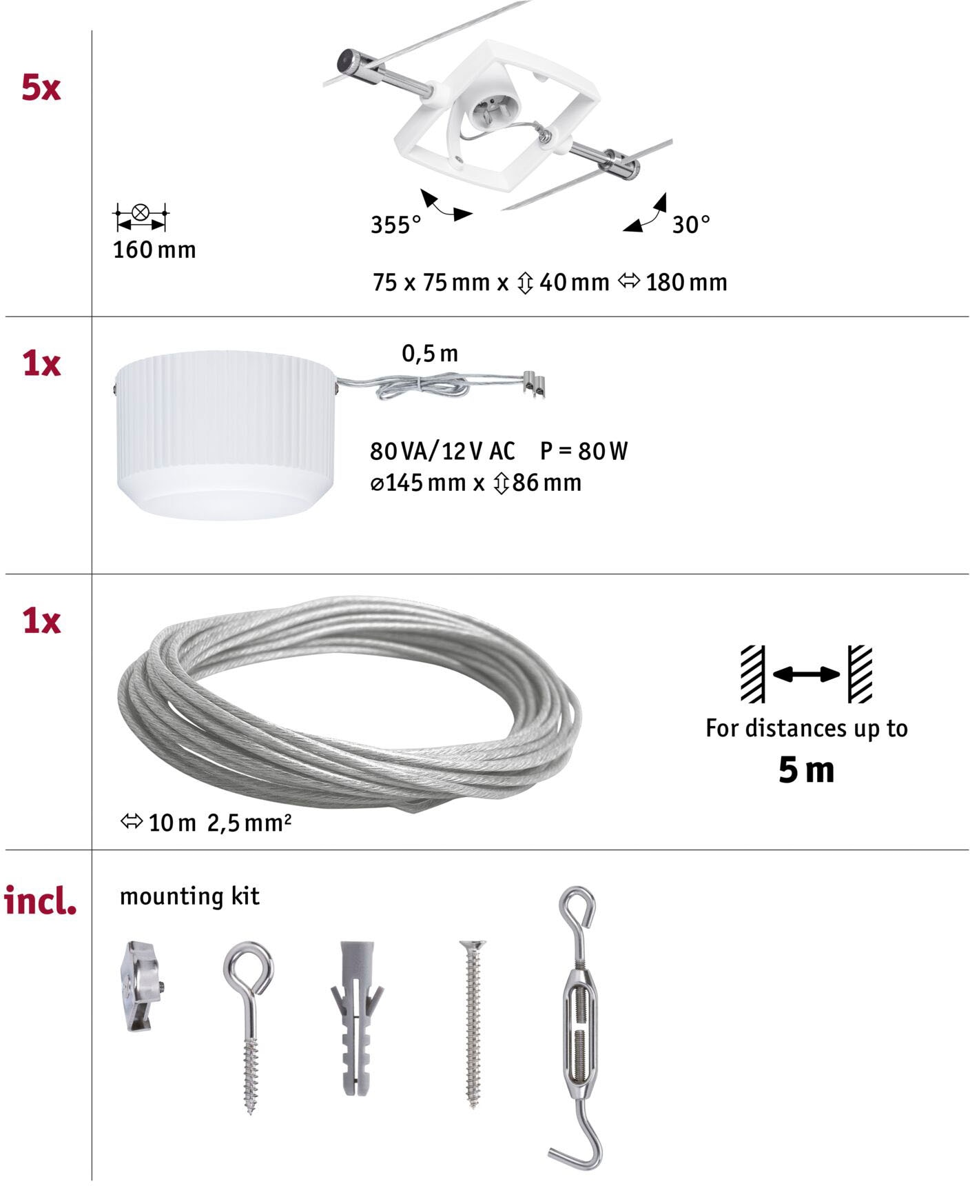 Paulmann LED Deckenleuchte »Mac II«, 5 flammig, Leuchtmittel GU 5,3 | ohne Leuchtmittel, GU 5,3