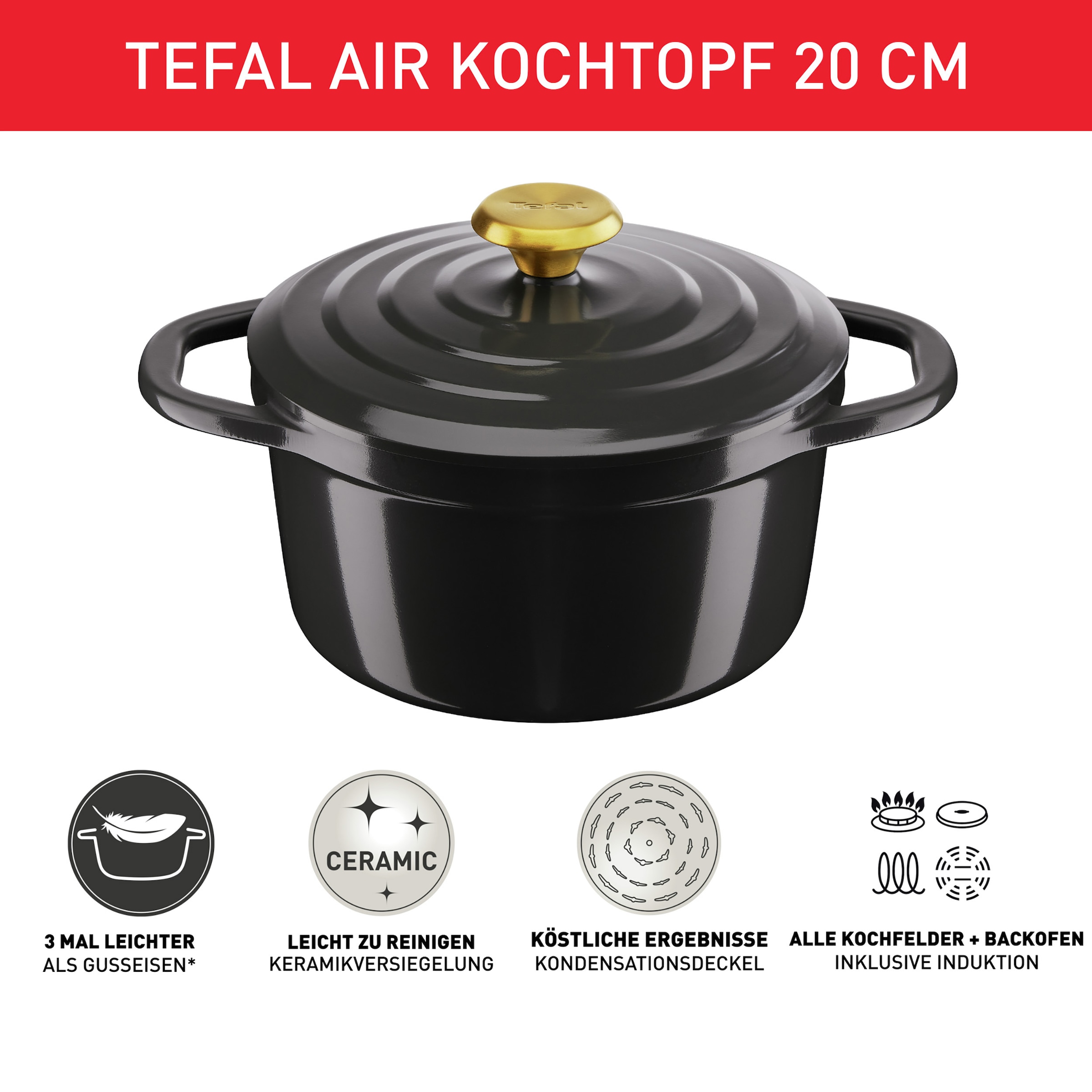 Tefal Kochtopf »Air« 2 Stk. tlg. Aluminiumguss
