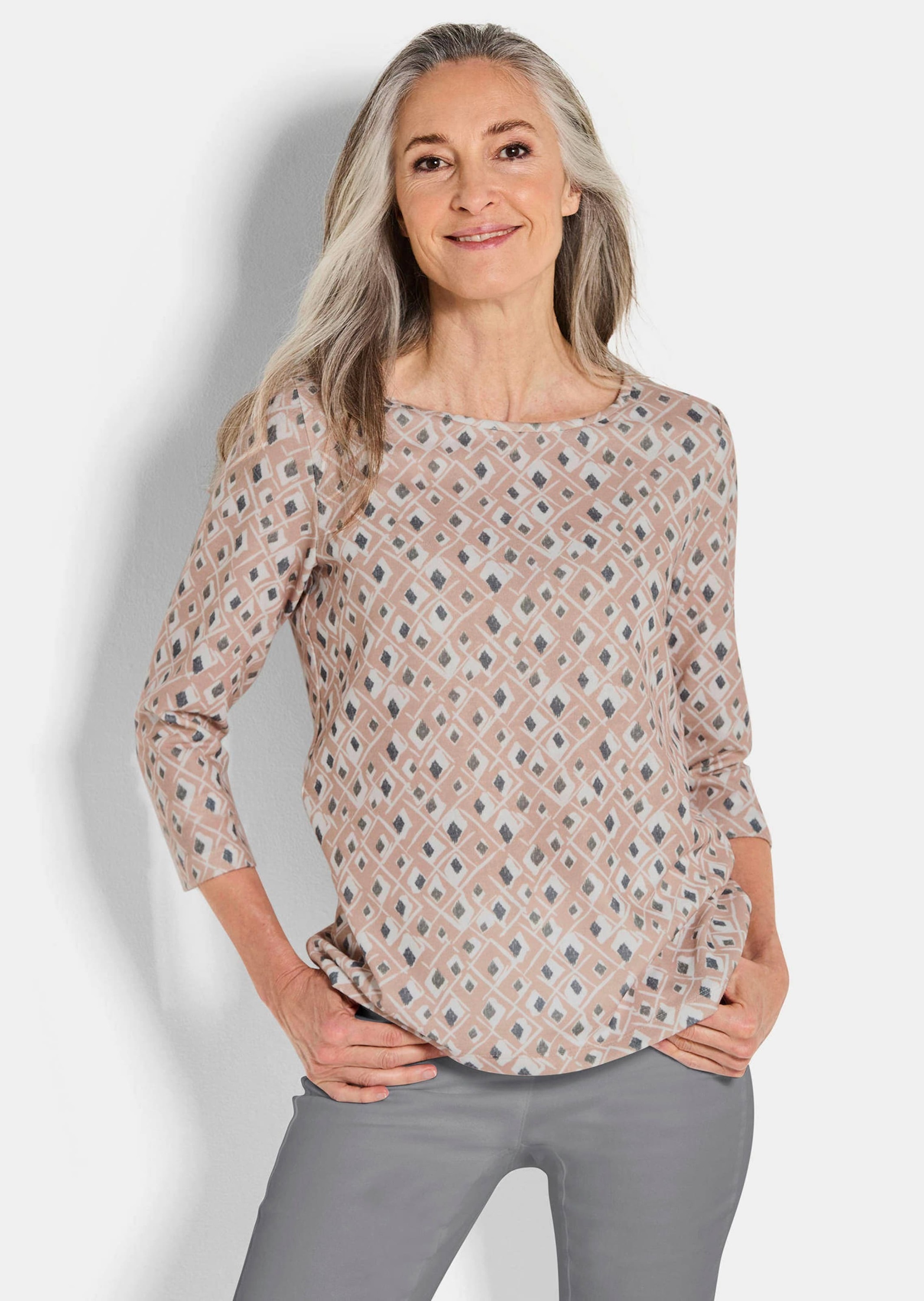 GOLDNER Print-Shirt »Kurzgröße Druckshirt aus flauschigem Jersey«