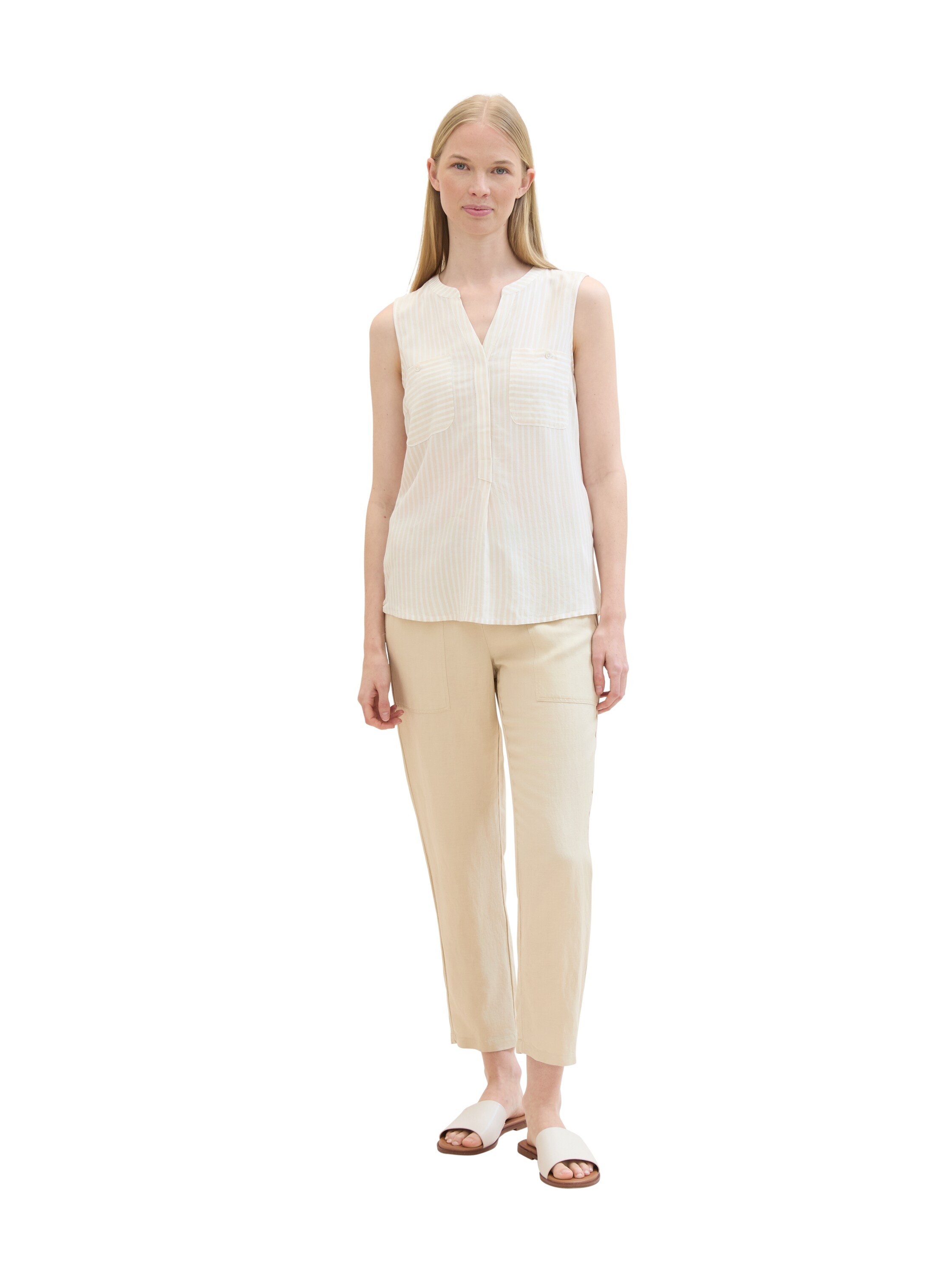 TOM TAILOR Blusenshirt, gestreift mit aufgesetzten Brusttaschen