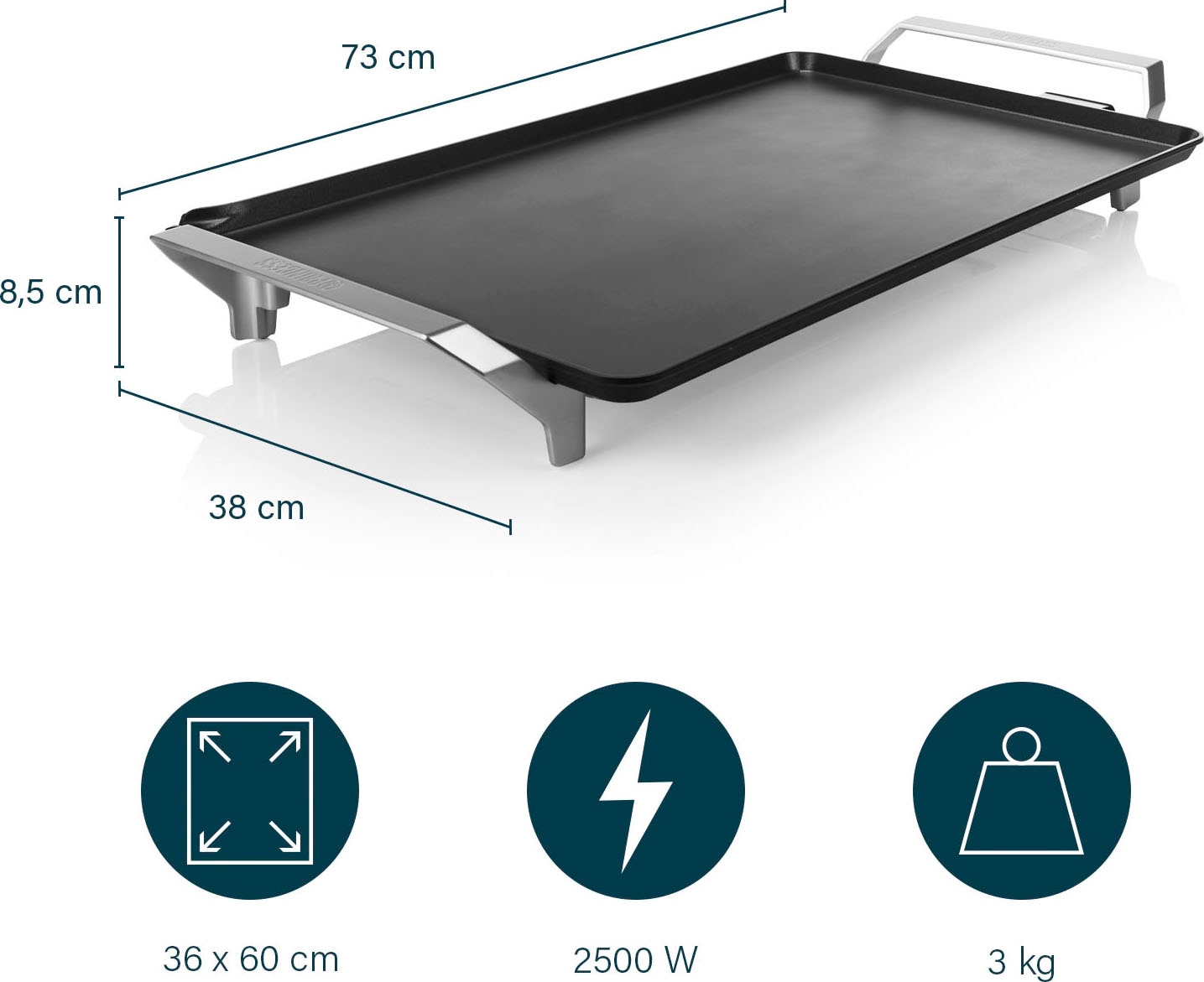 PRINCESS Tischgrill »Table Chef Premium XXL 103120«, 2500 W, Teppanyaki Grillplatte 60x35 cm, inkl. 4x Holzspatel