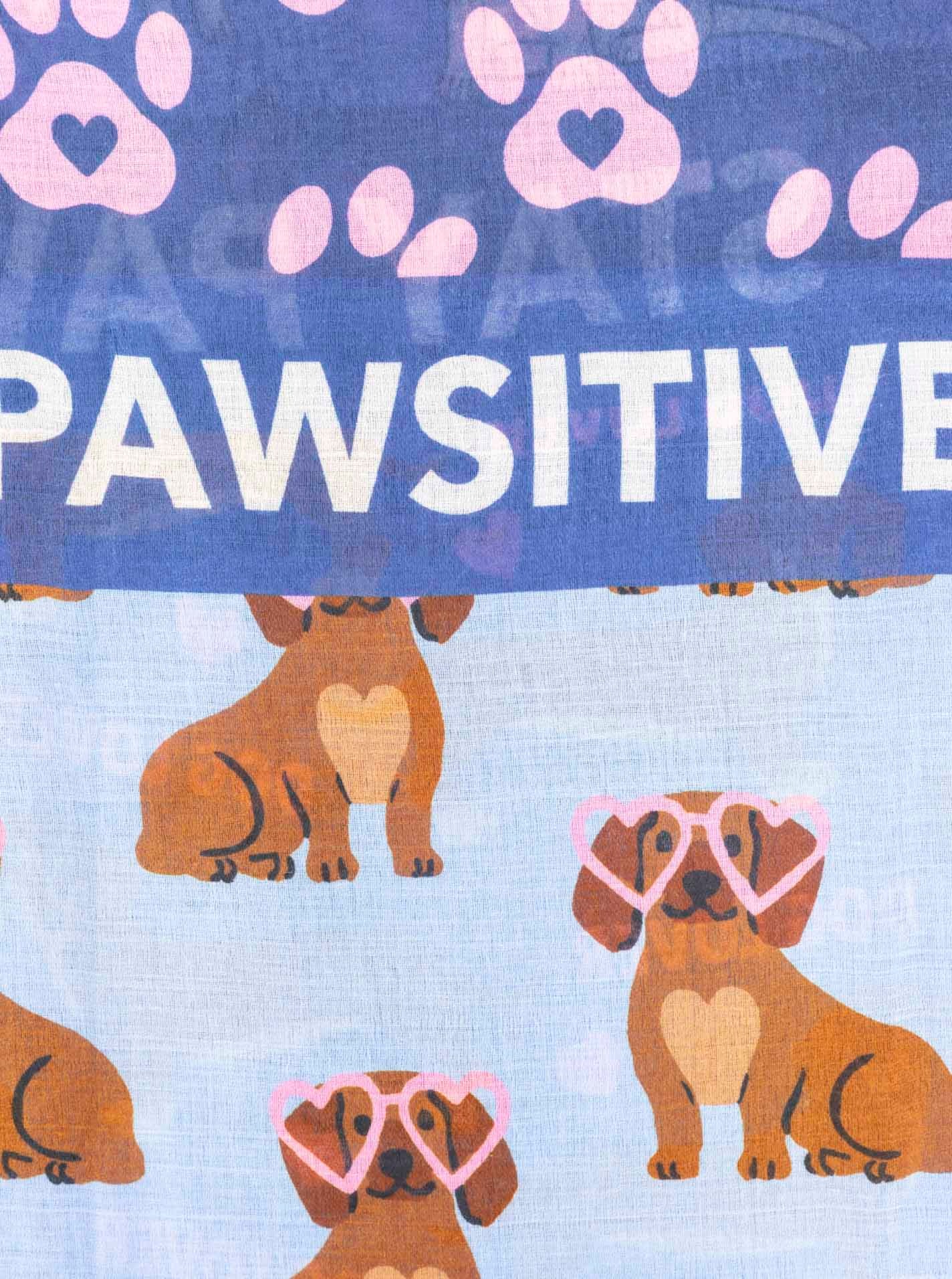 Zwillingsherz Schal »"Pawsitive"« Hundemuster, farbenfroh, transparent