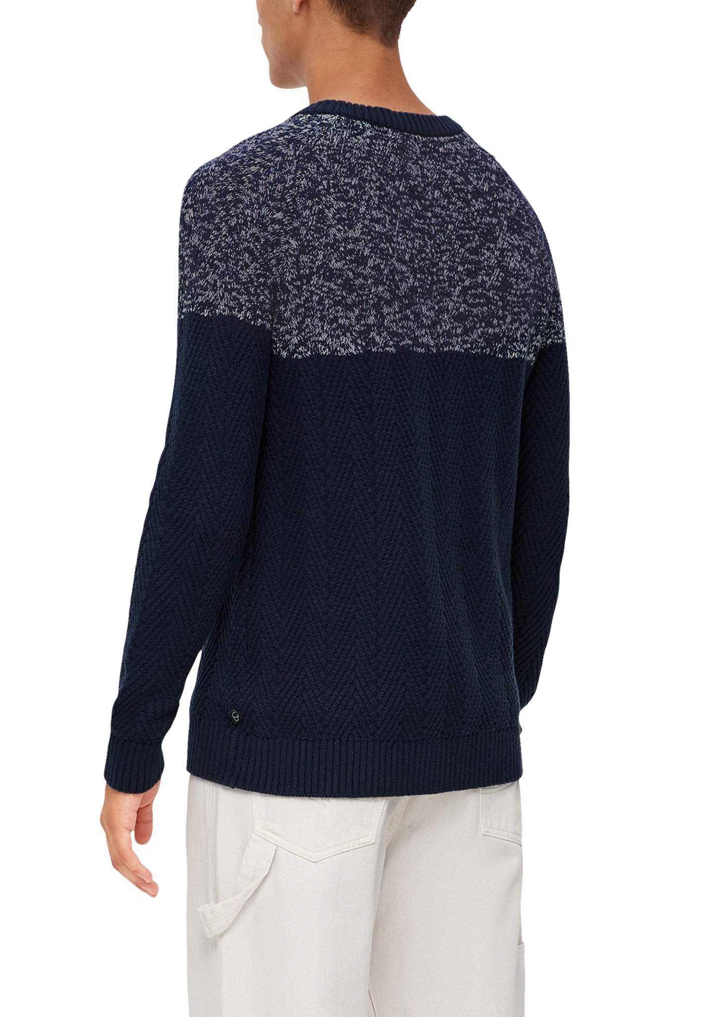 QS Strickpullover, in Colorblock-Optik