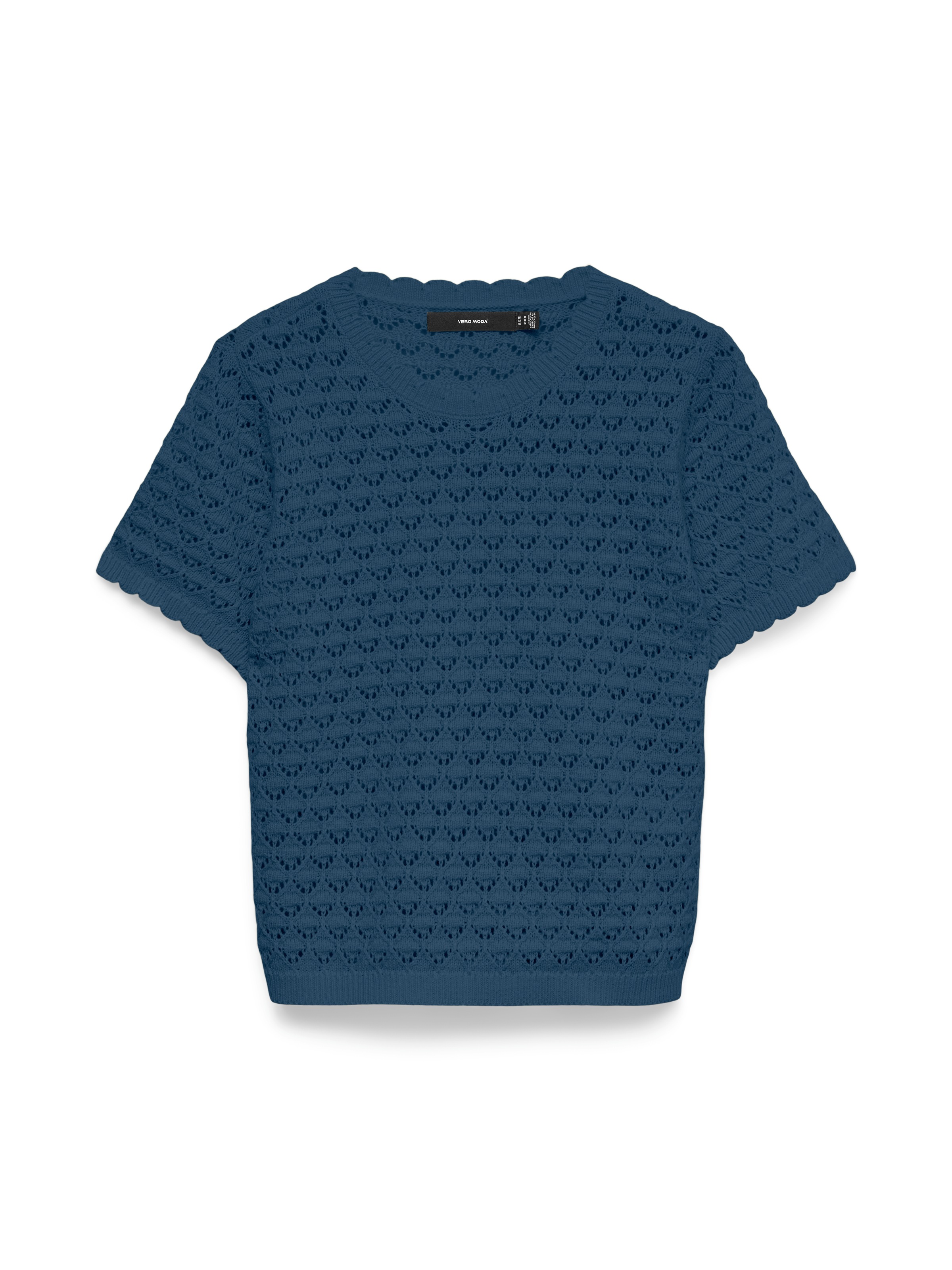 Vero Moda Stricktop »VMJAQUELINE SS O-NECK TOP BOO« mit zartem Muster