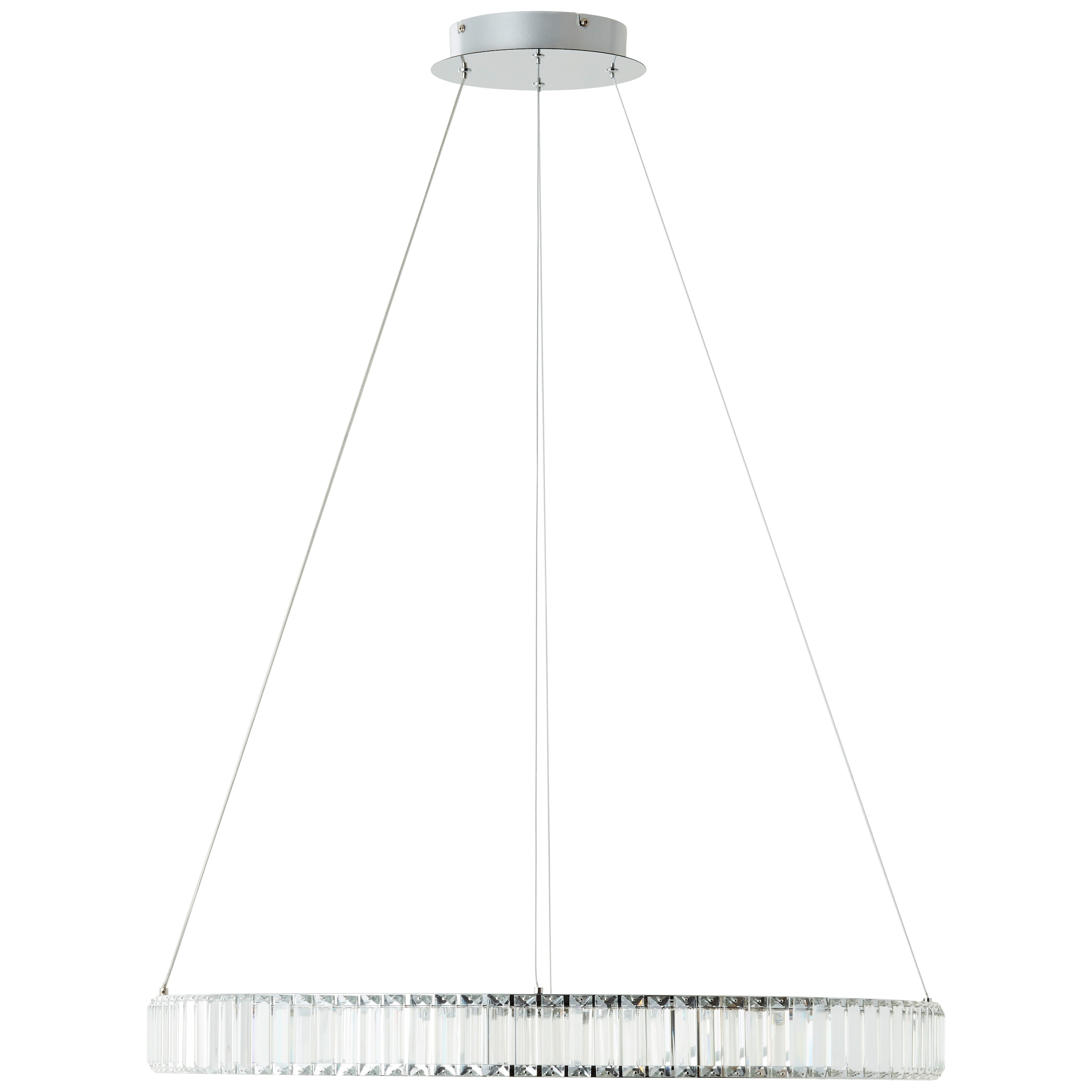 Brilliant LED Pendelleuchte »Queen«, Höhe 150cm, Ø 80cm, 6000lm, kürzbar, Aluminium/Kunststoff, chromfarben