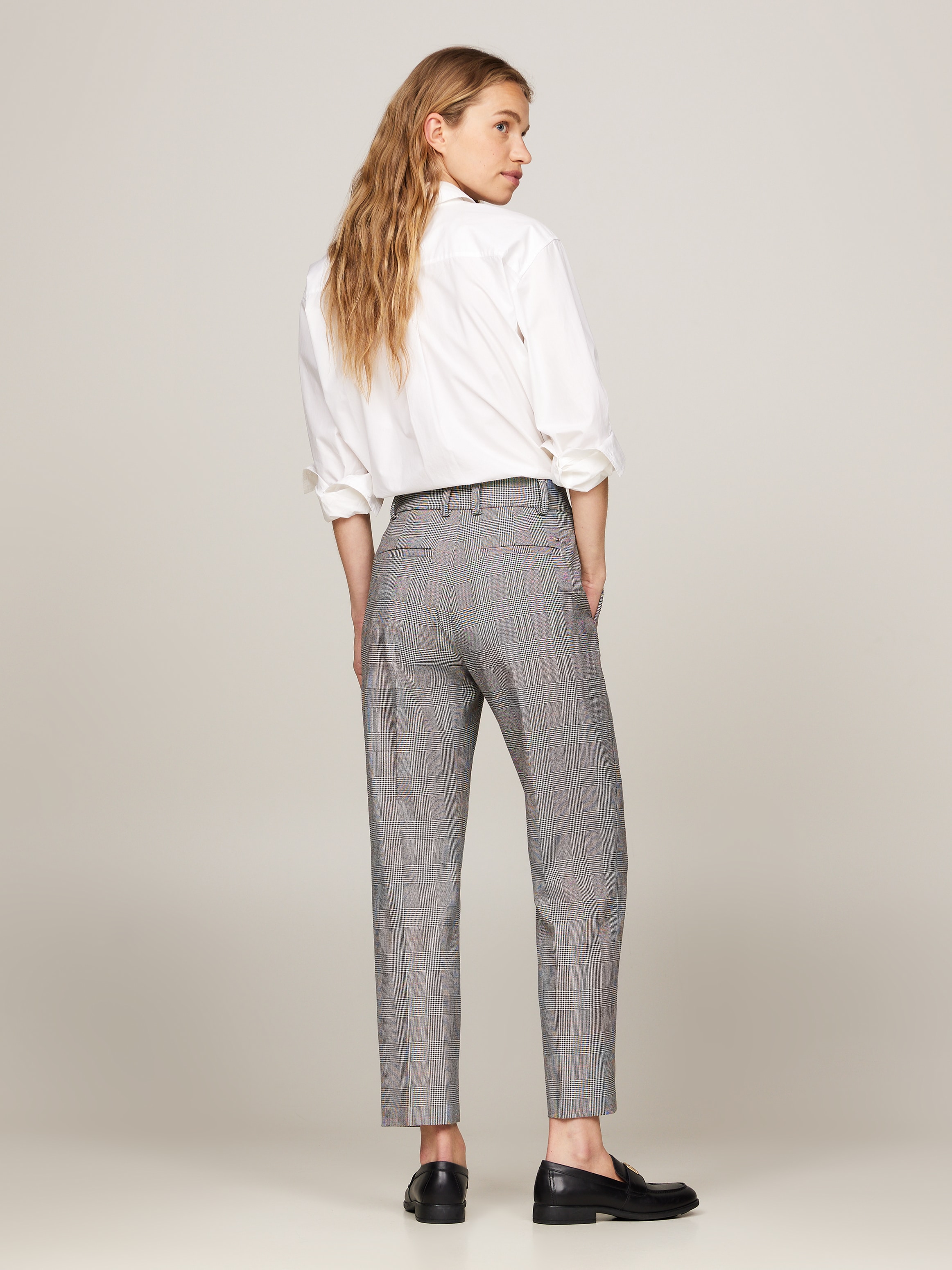 Tommy Hilfiger Webhose »POW CHECK SLIM STRAIGHT PANT«, (Global Serie TH WOMEN), im Karodessin