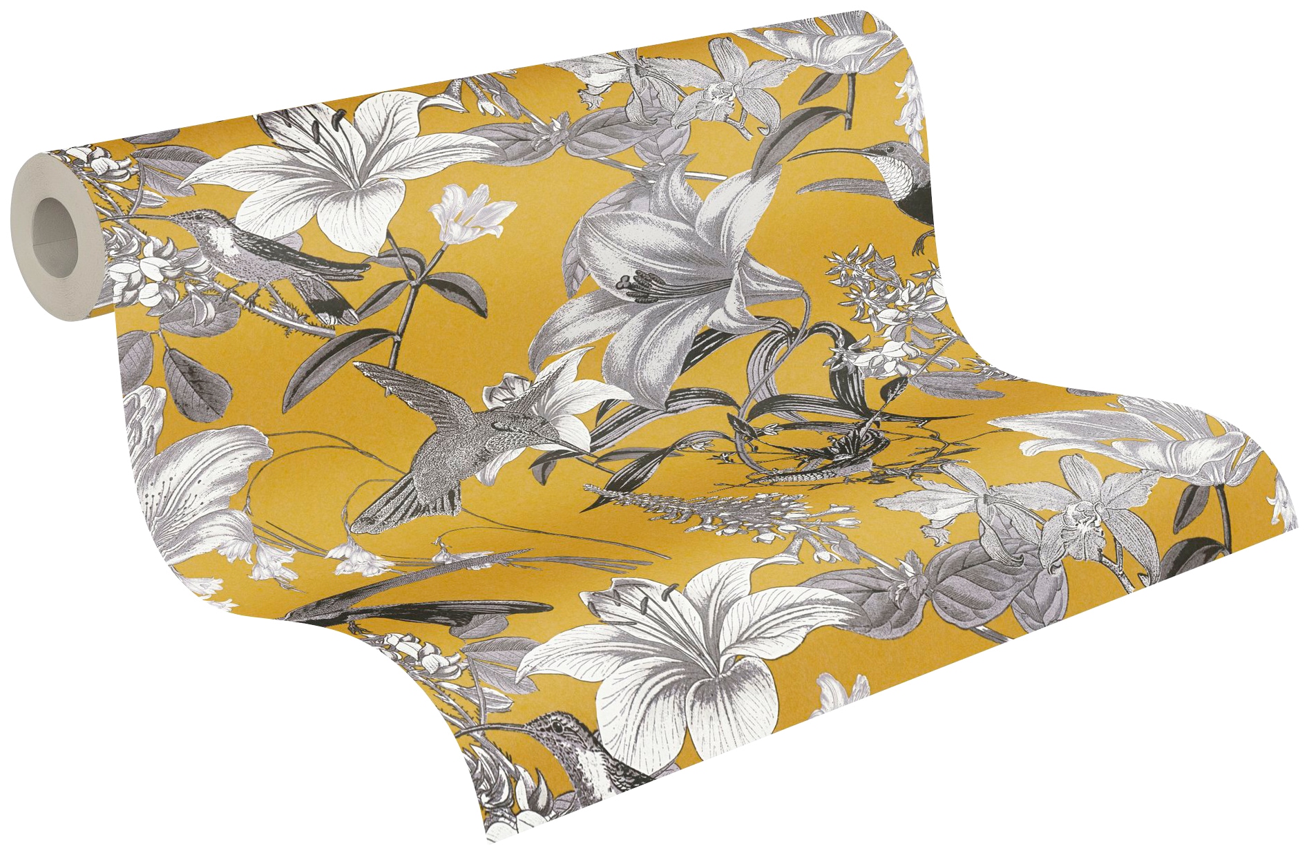 Architects Paper Vliestapete »Jungle Chic«, floral-botanisch-tropisch, Vogeltapete Tapete Blumen