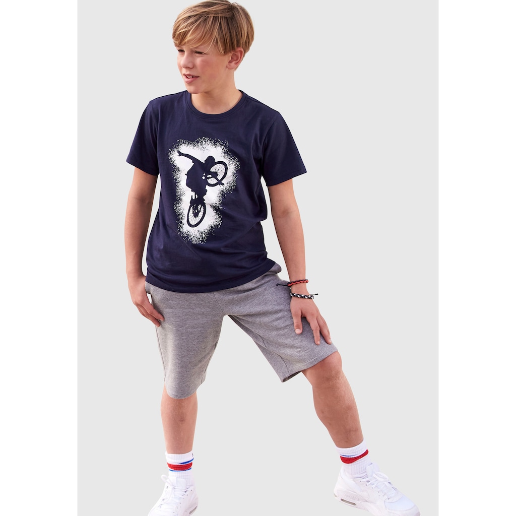 KIDSWORLD T-Shirt & Sweatbermudas »Biker«, (Set, 2 tlg.), BIKER