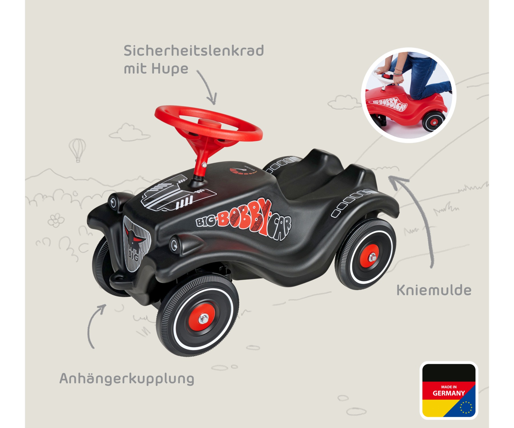 BIG Rutscherauto »BIG Bobby Car Classic GT« Made in Germany