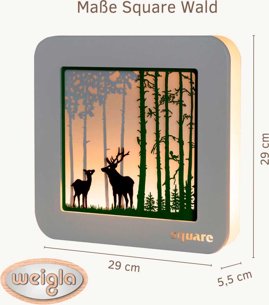 Weigla LED-Bild »Square - Wandbild Wald, Weihnachtsdeko«, (1 St.), mit Timerfunktion