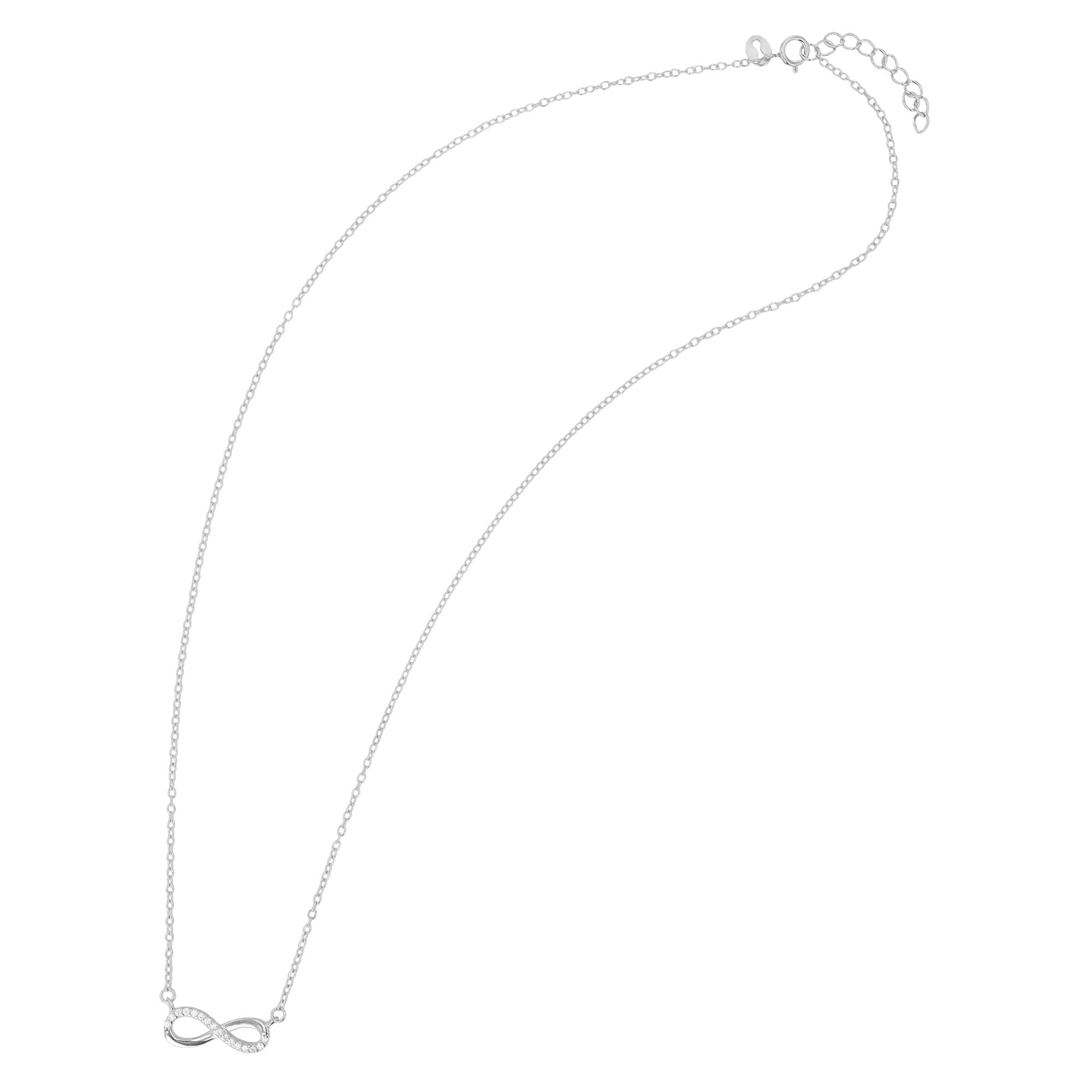 Adelia´s Gliederkette »Damen Halskette ¿ Unendlichkeitszeichen aus 925 Silber mit Zirkonia 43 cm«