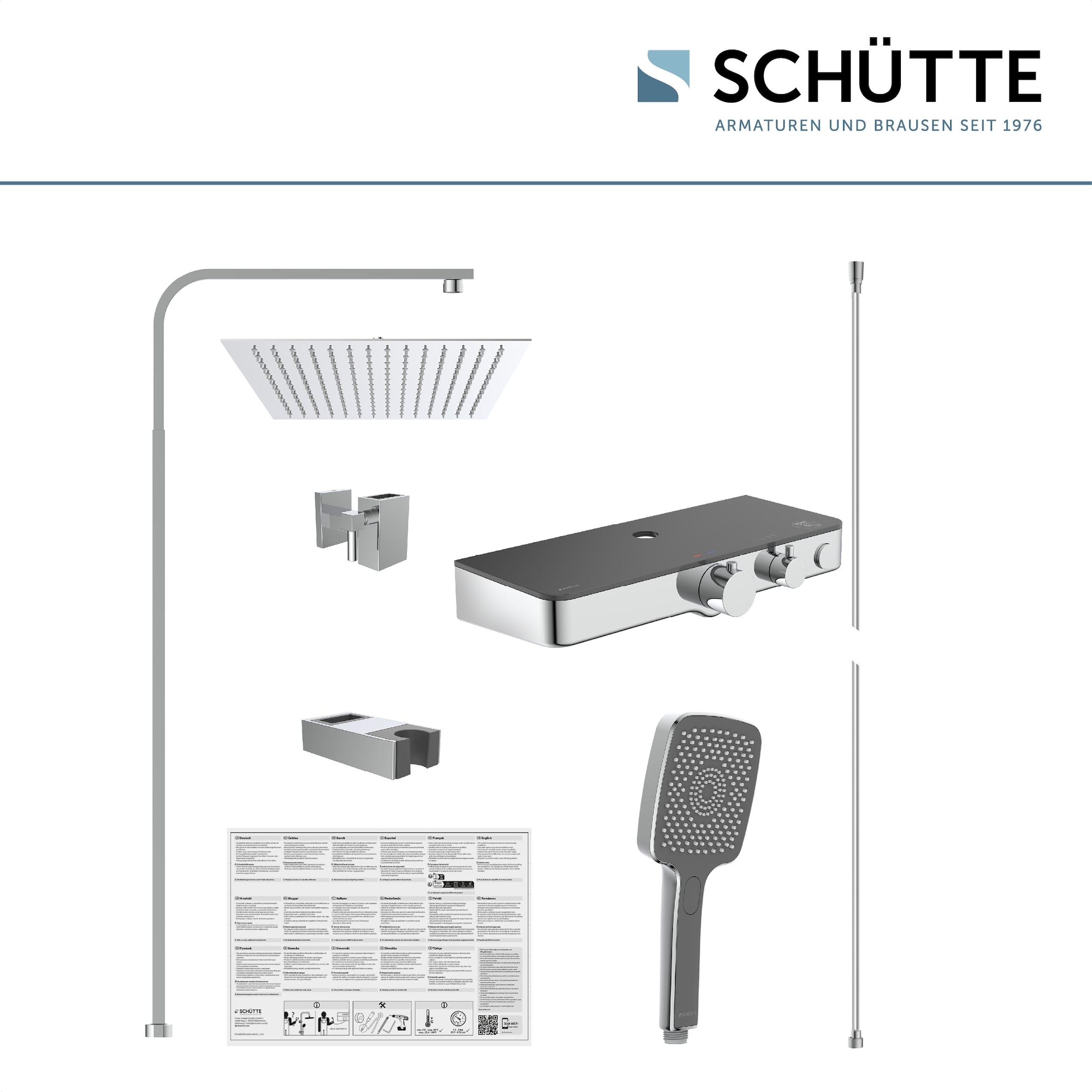 Schütte Brausegarnitur »OCEAN« Sicherheitssperre, höhenverstellb., inkl. Glasablage, Antikalk
