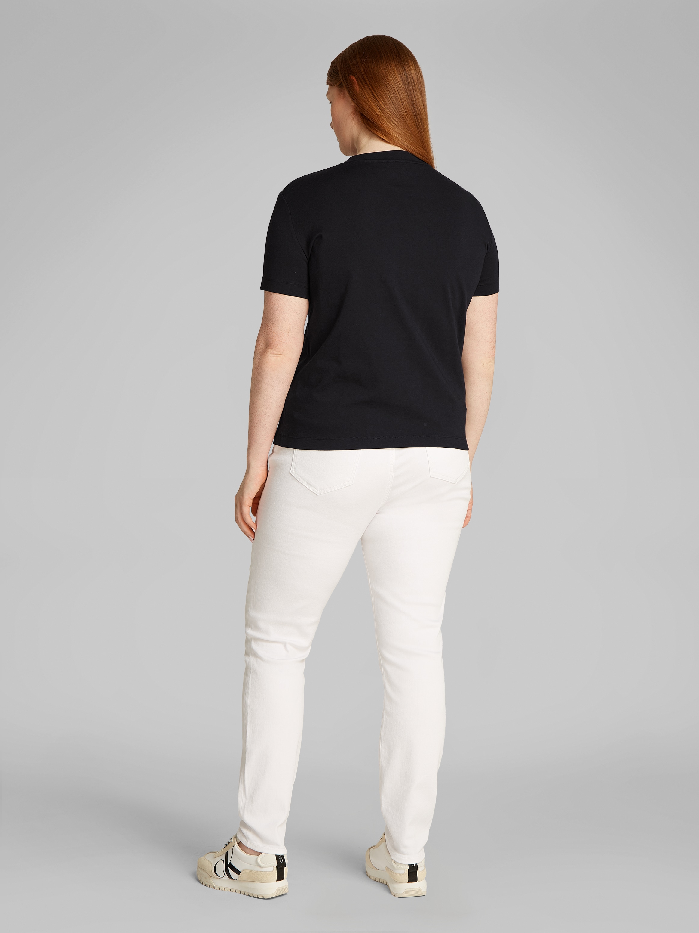 Calvin Klein Jeans Plus T-Shirt »PLUS GLOSSY MONOLOGO REGULAR TEE«, mit glänzendem Druck, in großen Größen