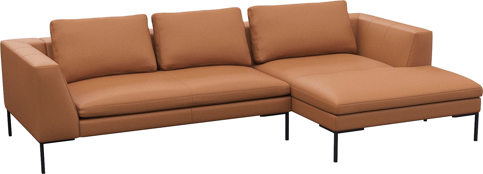 FLEXLUX Ecksofa »Loano, toller Sitzkomfort, L-Form«, modernes Sofa, frei im Raum stellbar, lose Kissen, Kaltschaum im Sitz