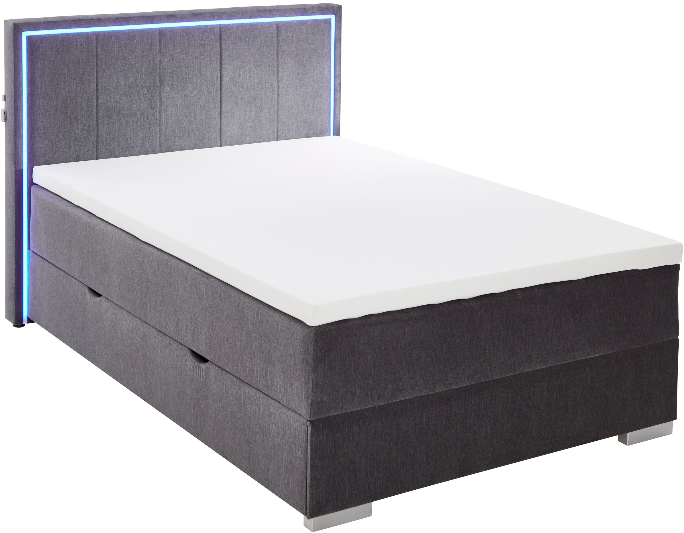 meise.möbel Boxbett »Colorado«, inkl. LED-Beleuchtung im Kopfteil, Bettkasten und Topper