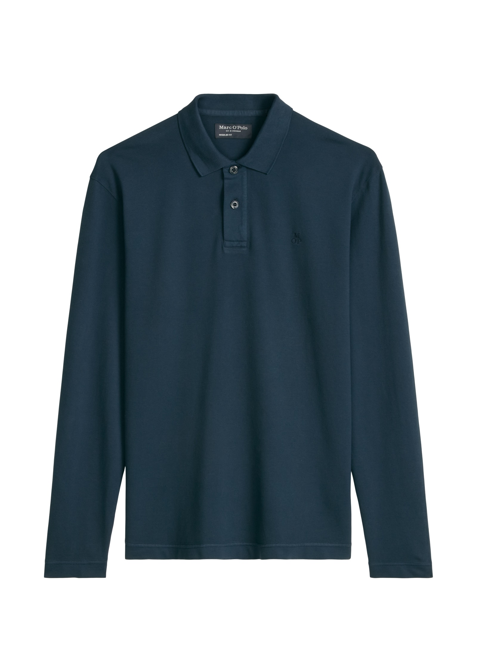 Marc O'Polo Langarm-Poloshirt Piqué regular fit aus Bio-Baumwolle mit Elasthan