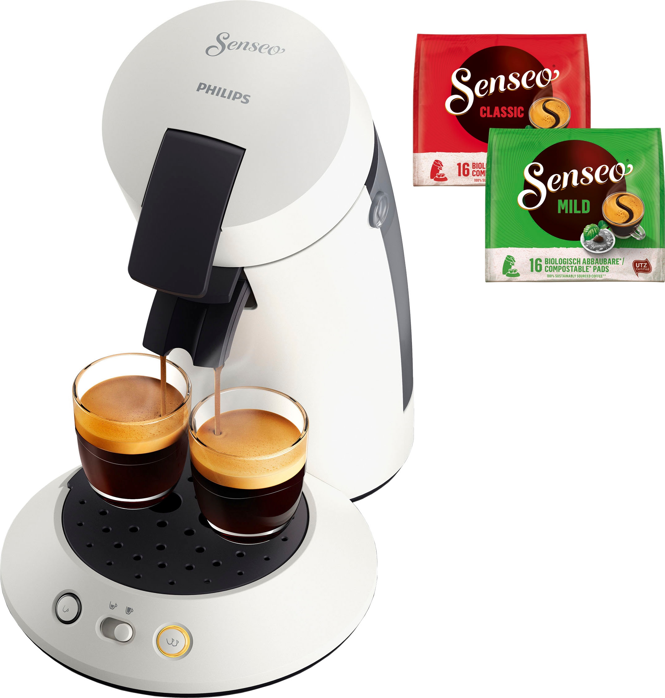 Philips Senseo Kaffeepadmaschine »Original Plus CSA210/10, aus 80% recyceltem  Plastik«, +3 Kaffeespezialitäten, Memo-Funktion, Gratis-Zugaben (Wert €5,- UVP) jetzt bei OTTO