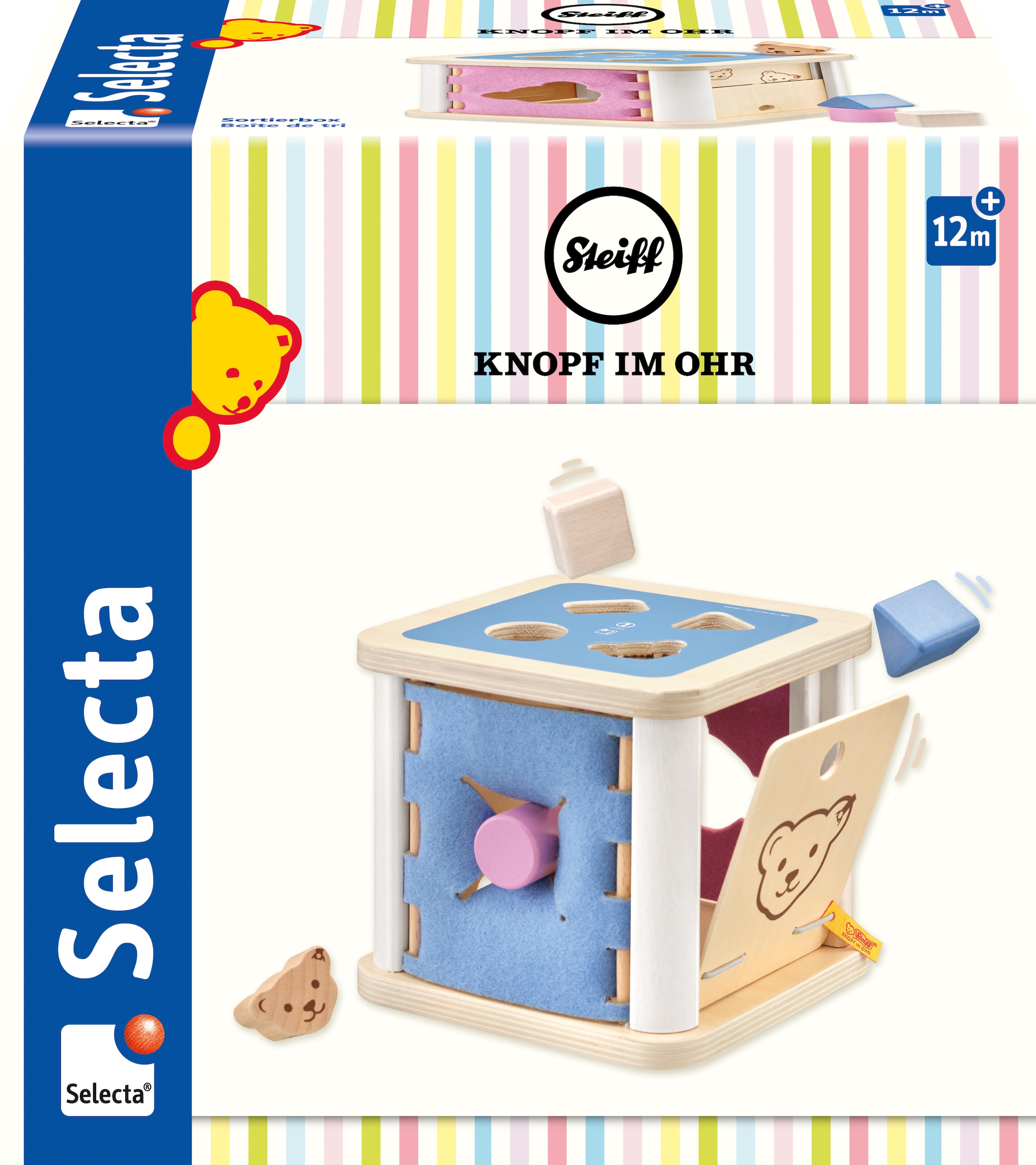Steckspielzeug »Steiff by Selecta®, Sortierbox, 16 cm«