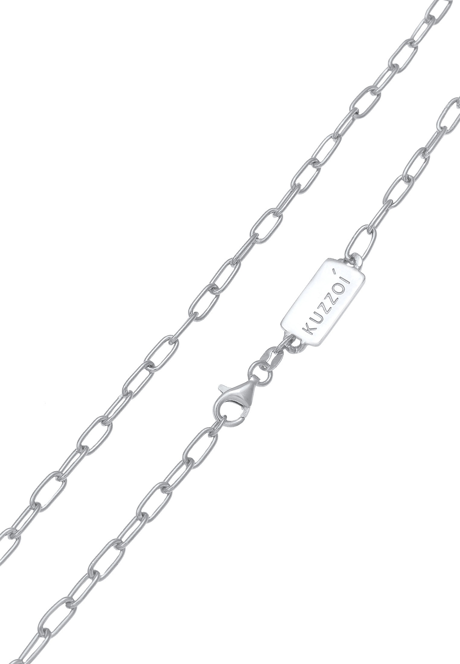 Kuzzoi Silberkette »Halskette Herren Gliederkette Oval Basic Fein 925 Silber«