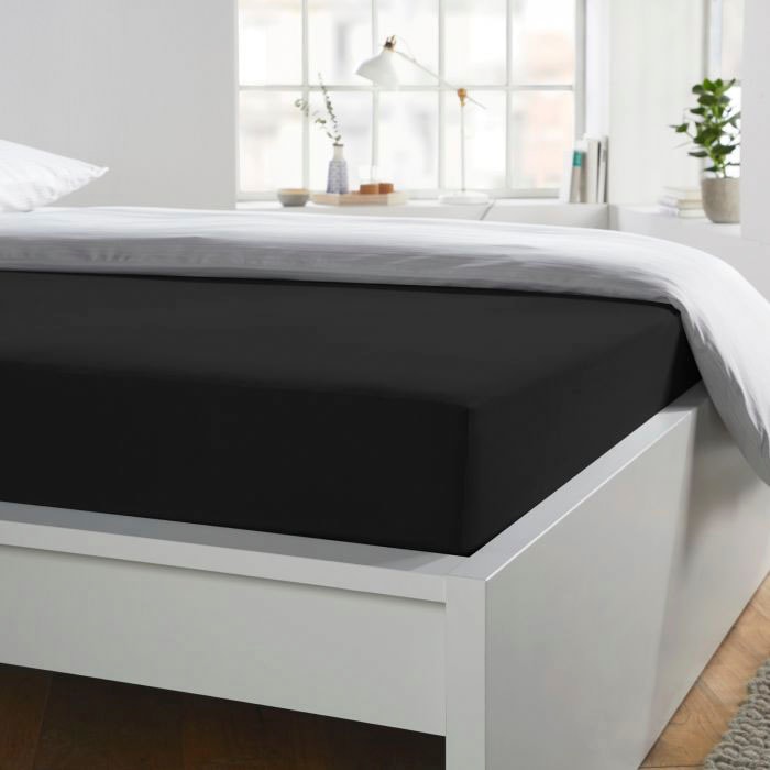 Schlafgut Spannbettlaken »Mako-Jersey aus 100% Baumwolle, Bettlaken«, für Matratzen bis 20 cm Höhe, in 90x200, 140x200 oder 180x200 cm