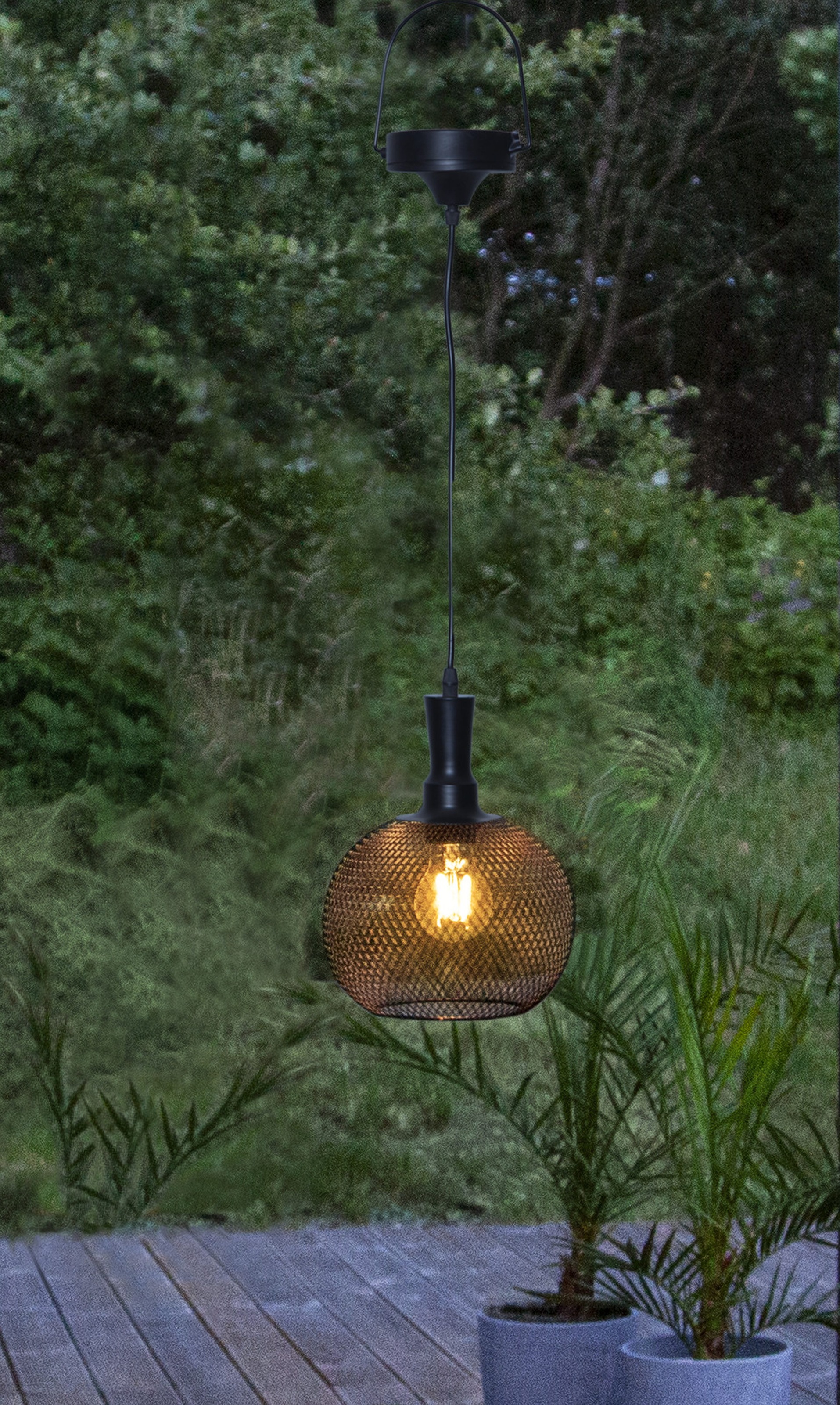 Parforce Traditional Hunting LED Solarleuchte »Solarlampe Sunlight« LED-Board 1 Stk. Warmweiß Solar-Hängelampe aus Metall, 5Lm, Dämmerungssensor