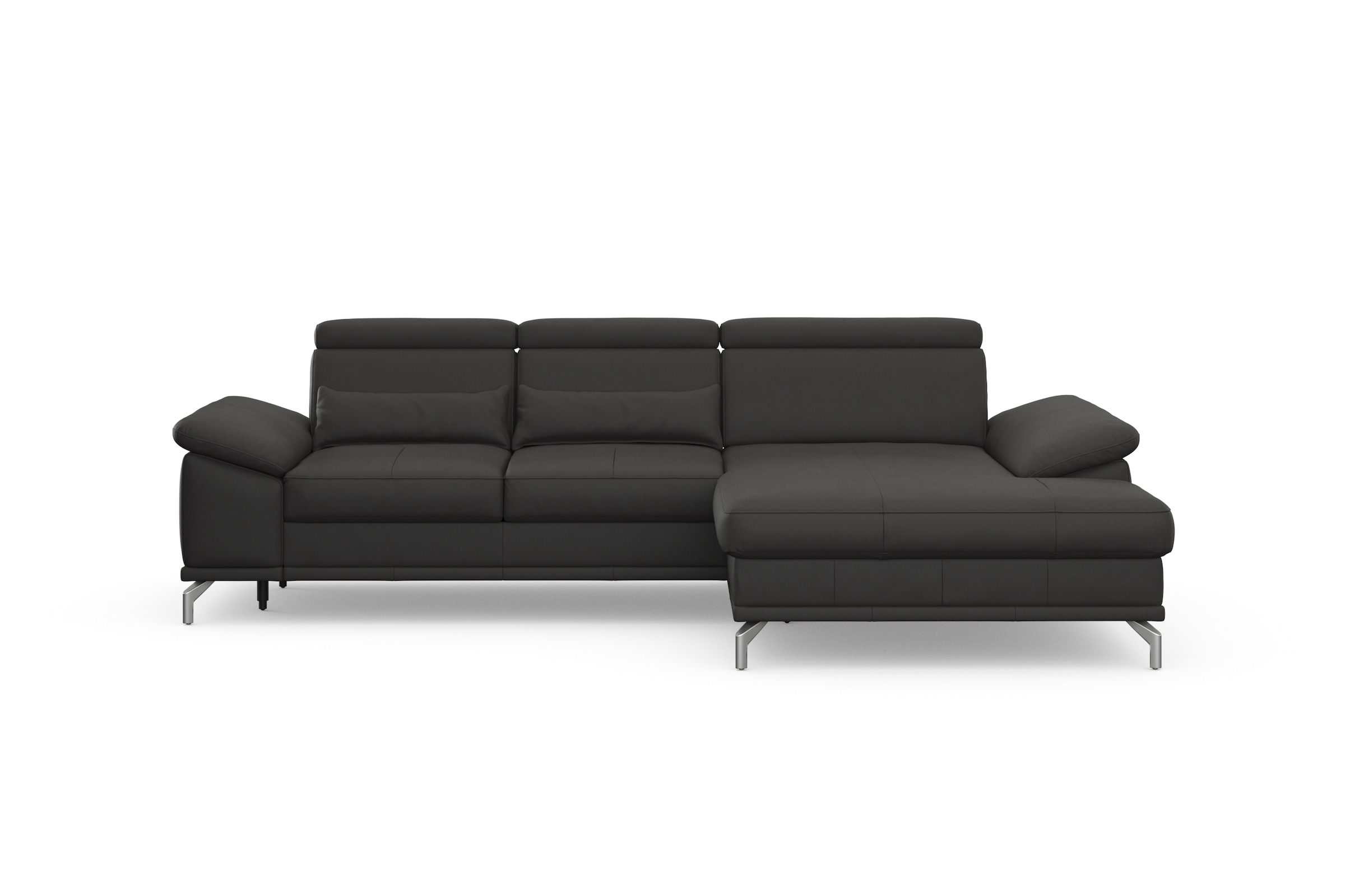 sit&more Ecksofa »Cabrio L-Form, B: 295 cm, mit Sitztiefen-, Arm- & Kopfteilverstellung« Leder, 2 Nierenkissen, Federkern, optional Schlaffunktion und Stauraum