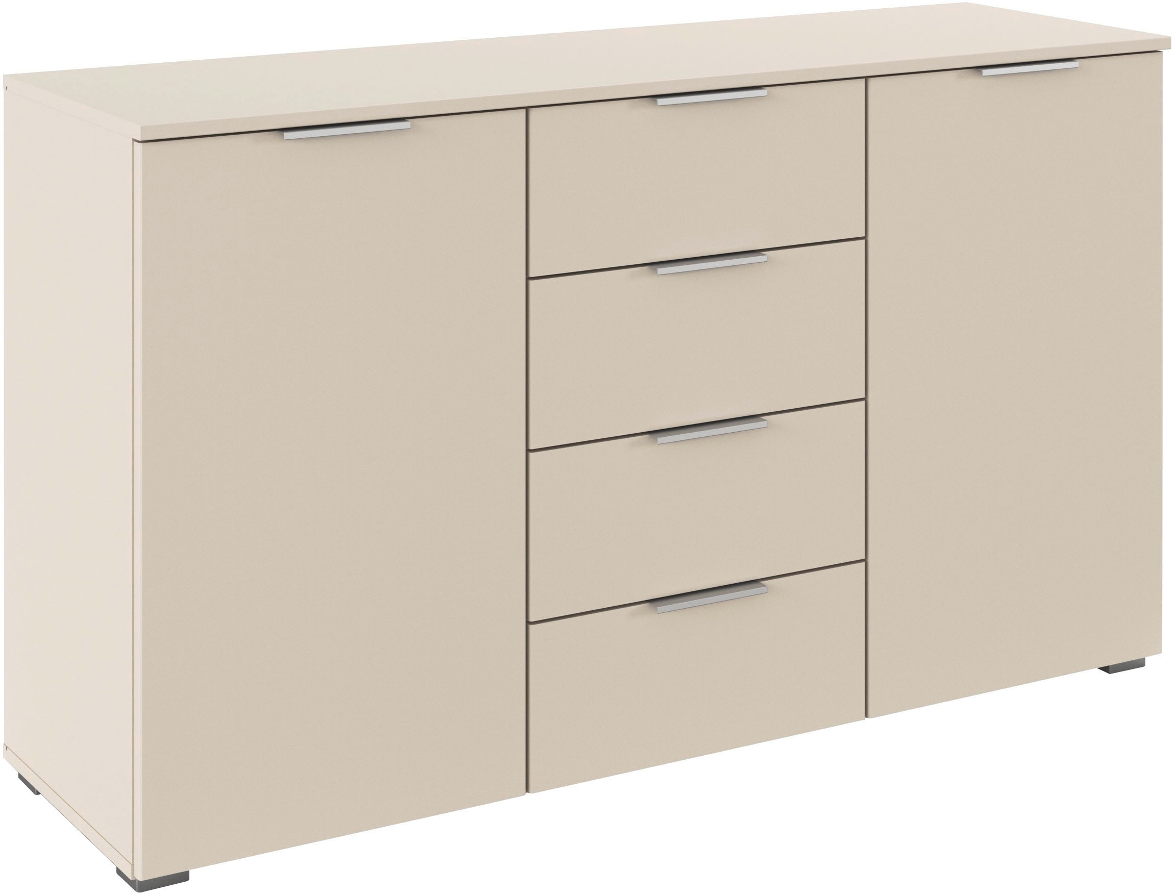 OTTO home Kombikommode »Sideboard Schubladenkommode AGORDO mit Dekor- oder Hochglanzfront« in zwei Griff-Farben, Breite 120 cm,  vier große Schubladen, mit insgesamt 4 Einlegeböden MADE IN GERMANY
