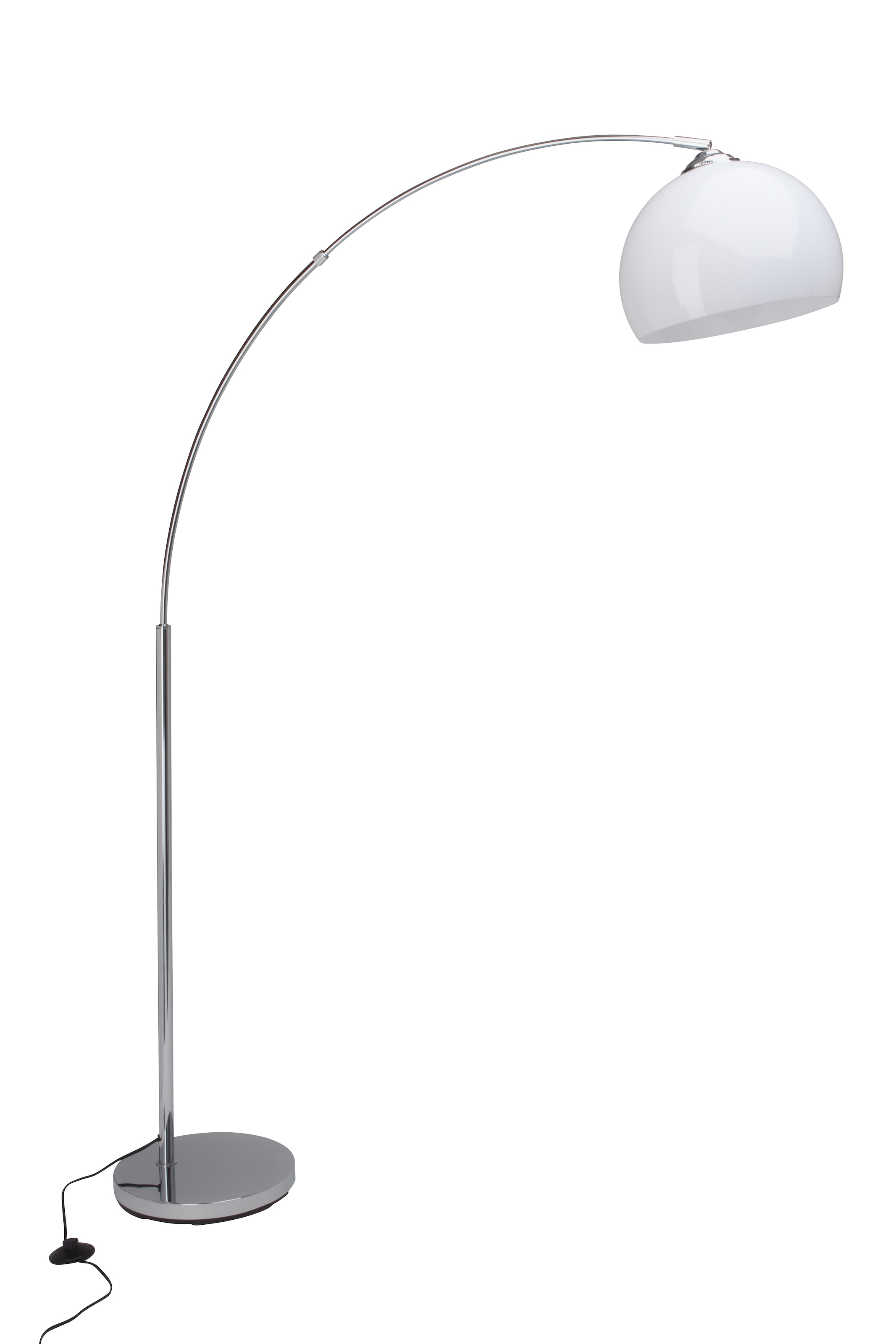 Brilliant Bogenlampe »Vessa« E27 1 Stk. Stehlampe 1,7m chrom/weiß