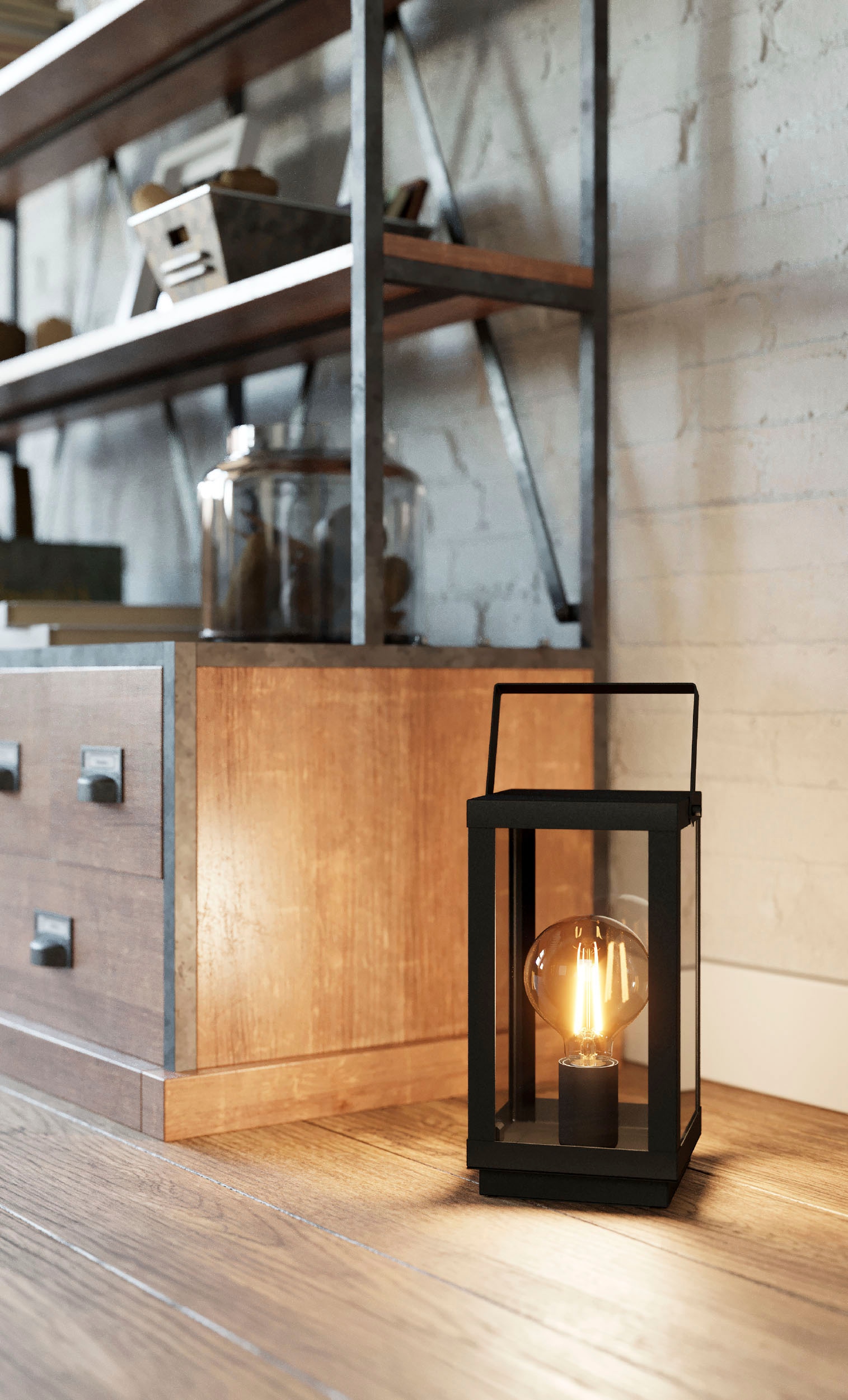 EGLO Tischleuchte »BRADFORD 1«, Leuchtmittel E27 | Leuchtmittel wechselbar-ohne Leuchtmittel, Tischleuchte, Nachttischlampe,Wohnzimmerlampe, Lampe, E27 Fassung