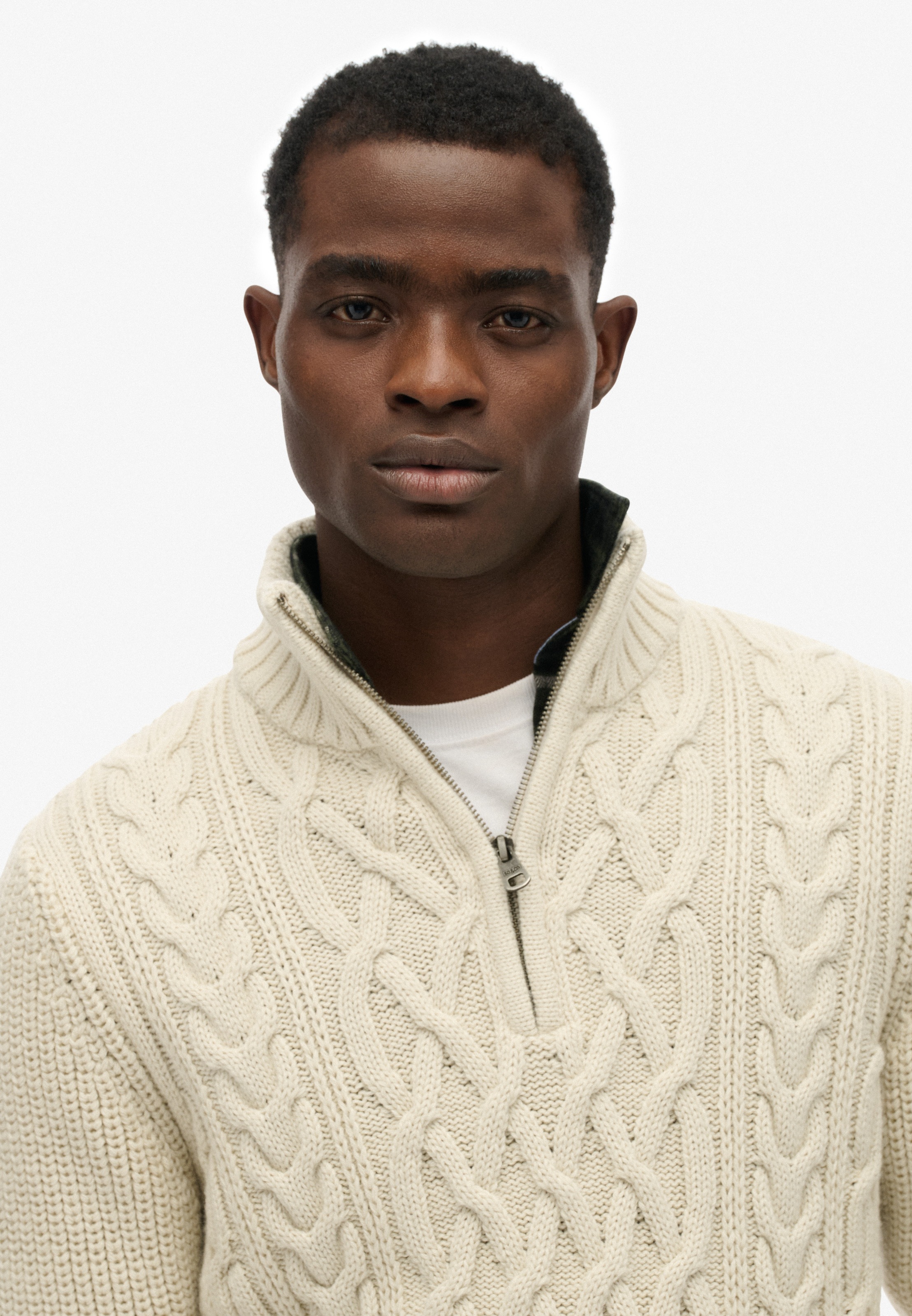 Superdry Strickpullover »JACOB CABLE KNIT HALF ZIP«