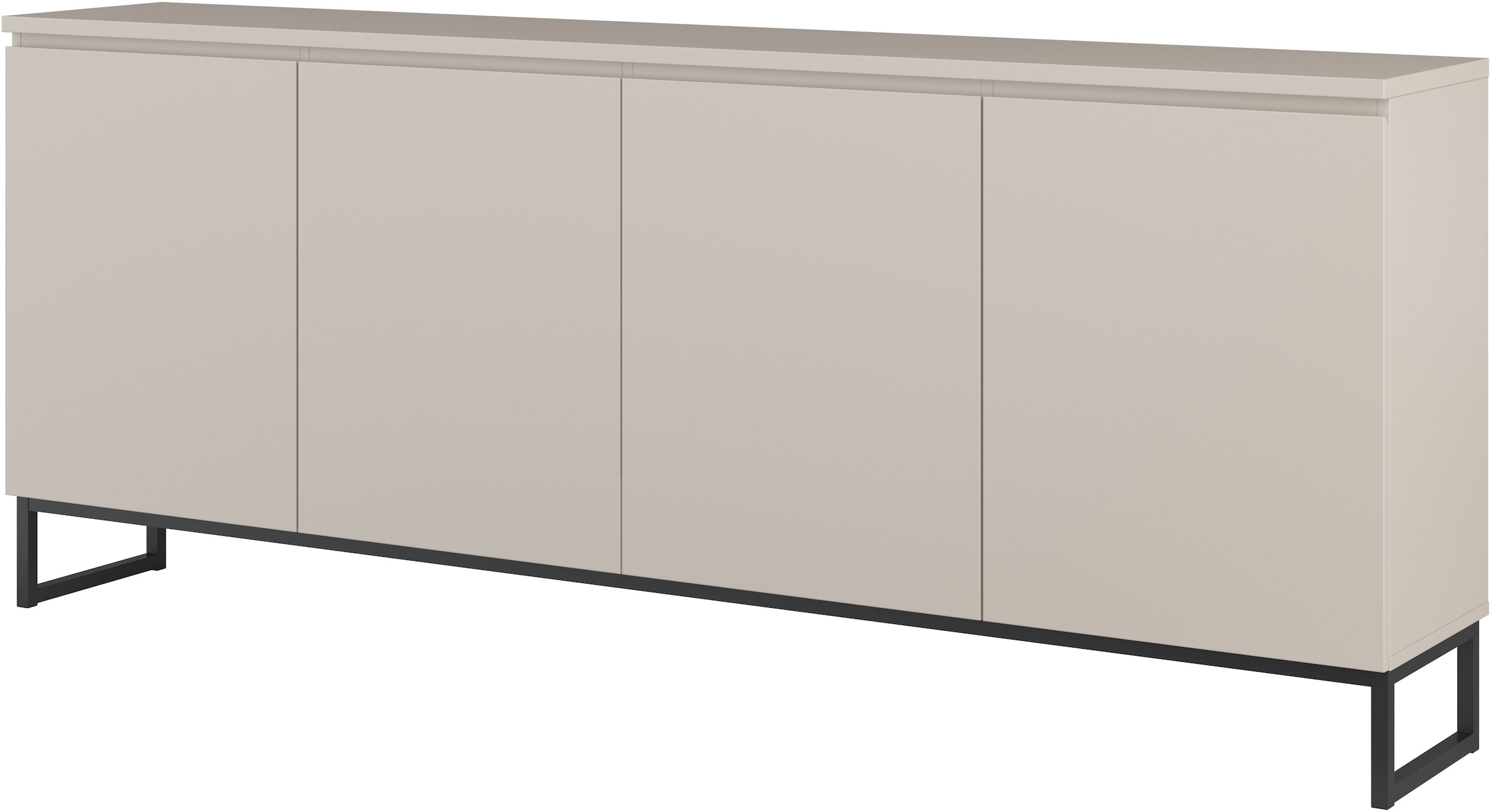 OTTO home Sideboard »Modo II, Breite 200 cm, moderne grifflose Kommode 4Türen« Anrichte mit viel Stauraum, Einlegeböden verstellbar, Metallkufen