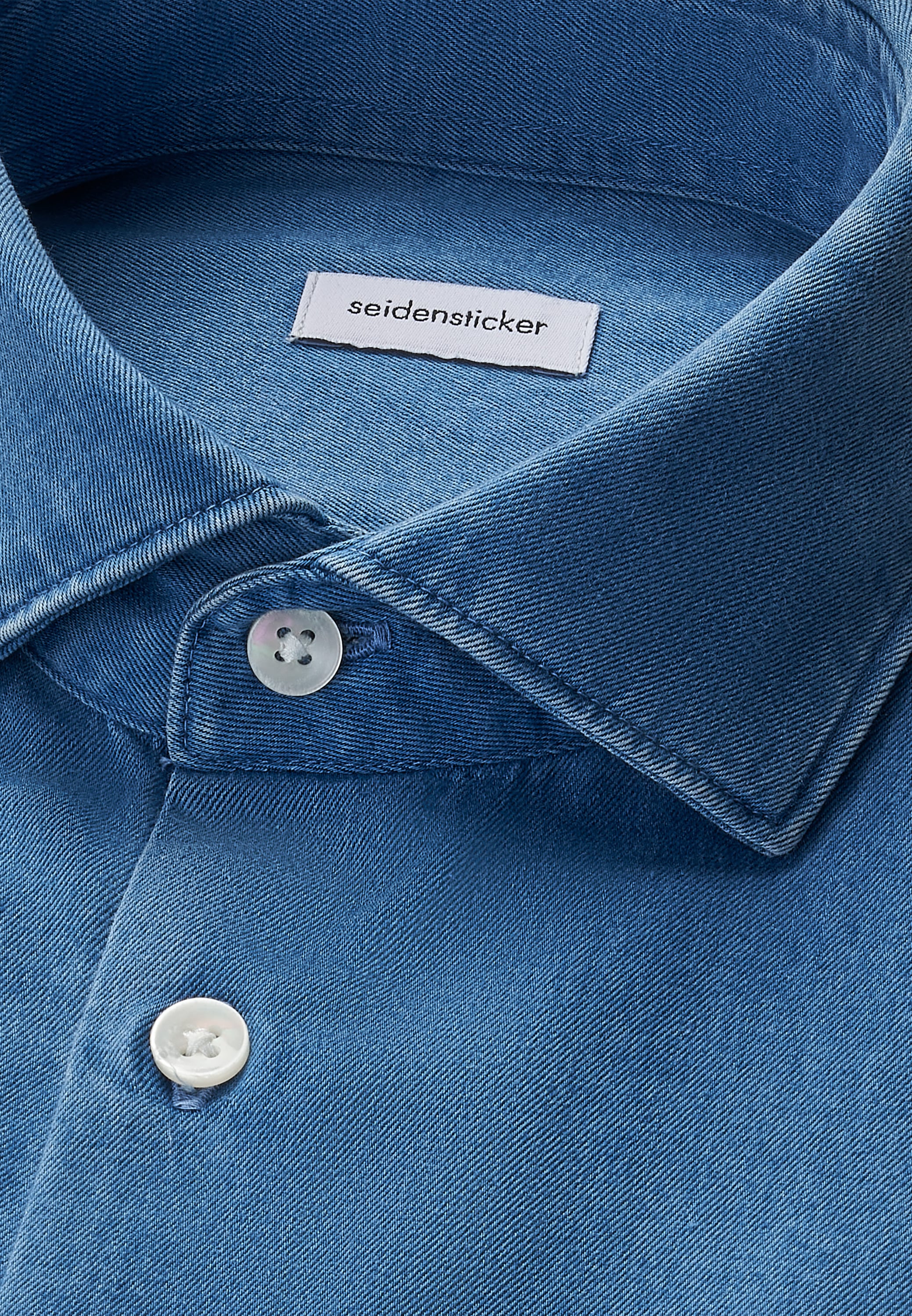 seidensticker Jeanshemd Slim 1/1 Kentkragen Denim