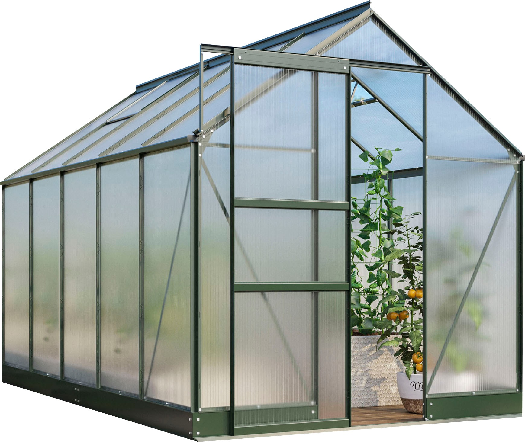 Vitavia Gewächshaus »Apollo 6200«, AluProfile, Stahlfundamentrahmen, 6