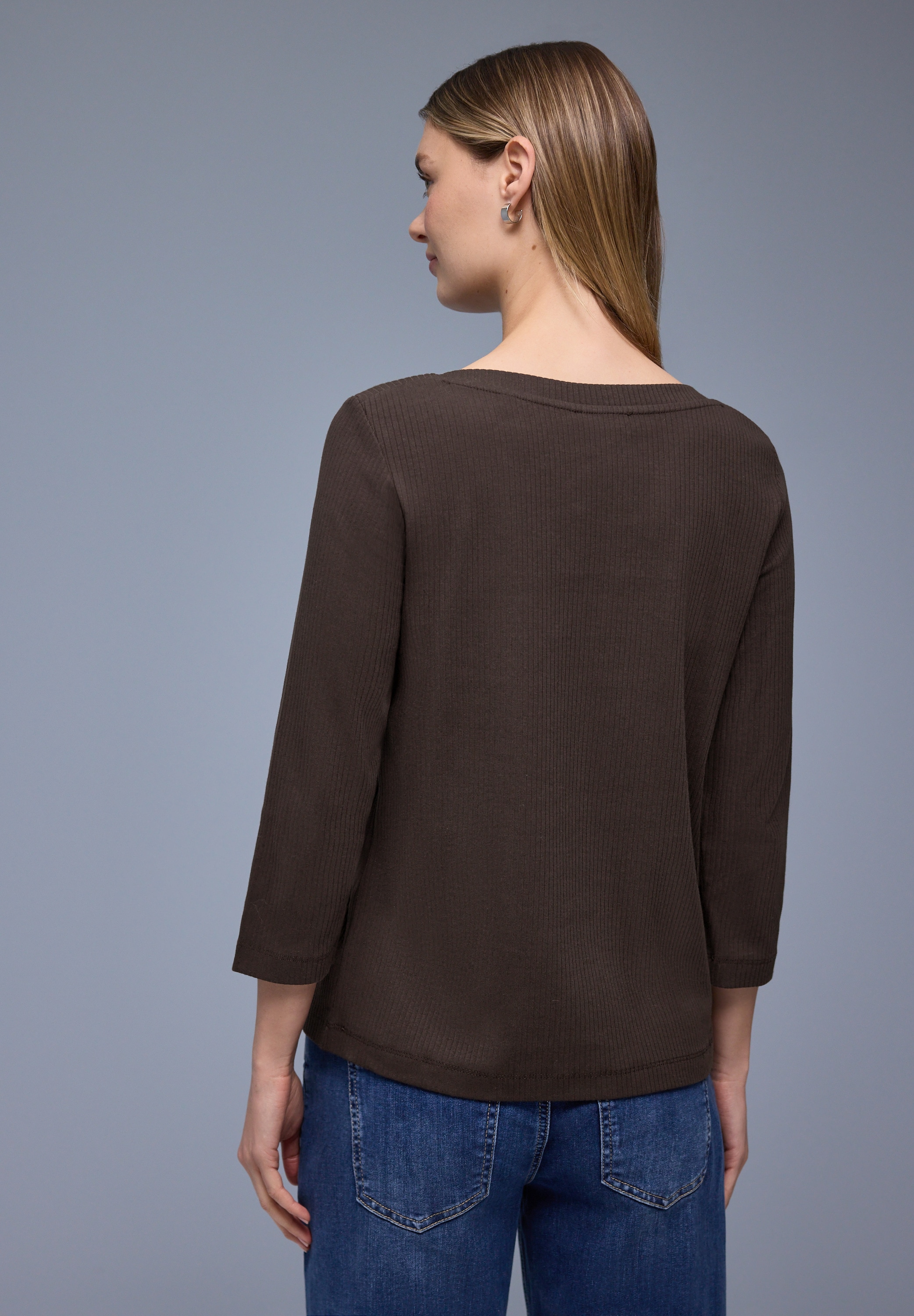 STREET ONE 3/4-Arm-Shirt in Rippstruktur