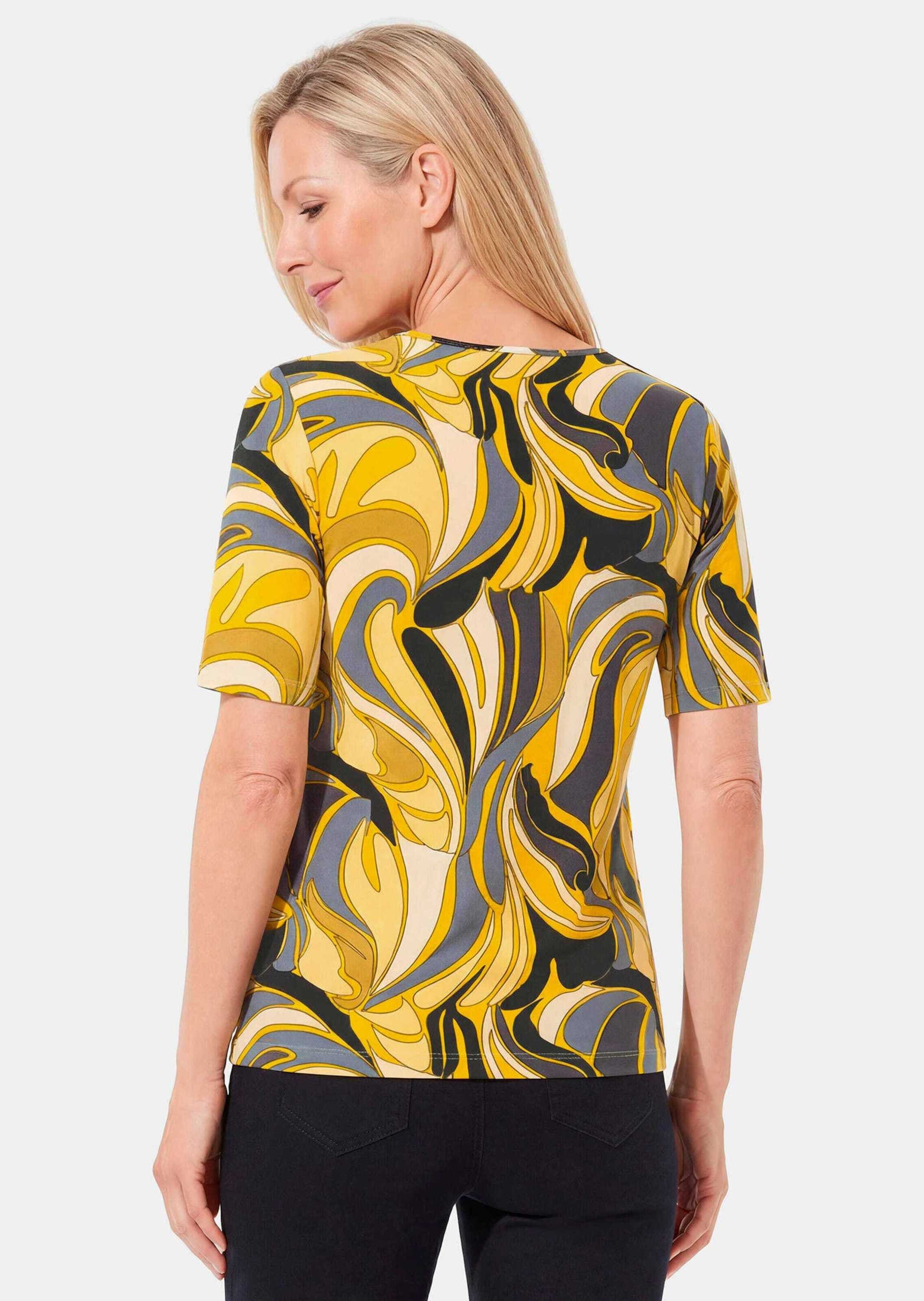 GOLDNER Kurzarmshirt »Shirt mit hübschem Ornament-Muster« stretchbequemer Viskosejersey
