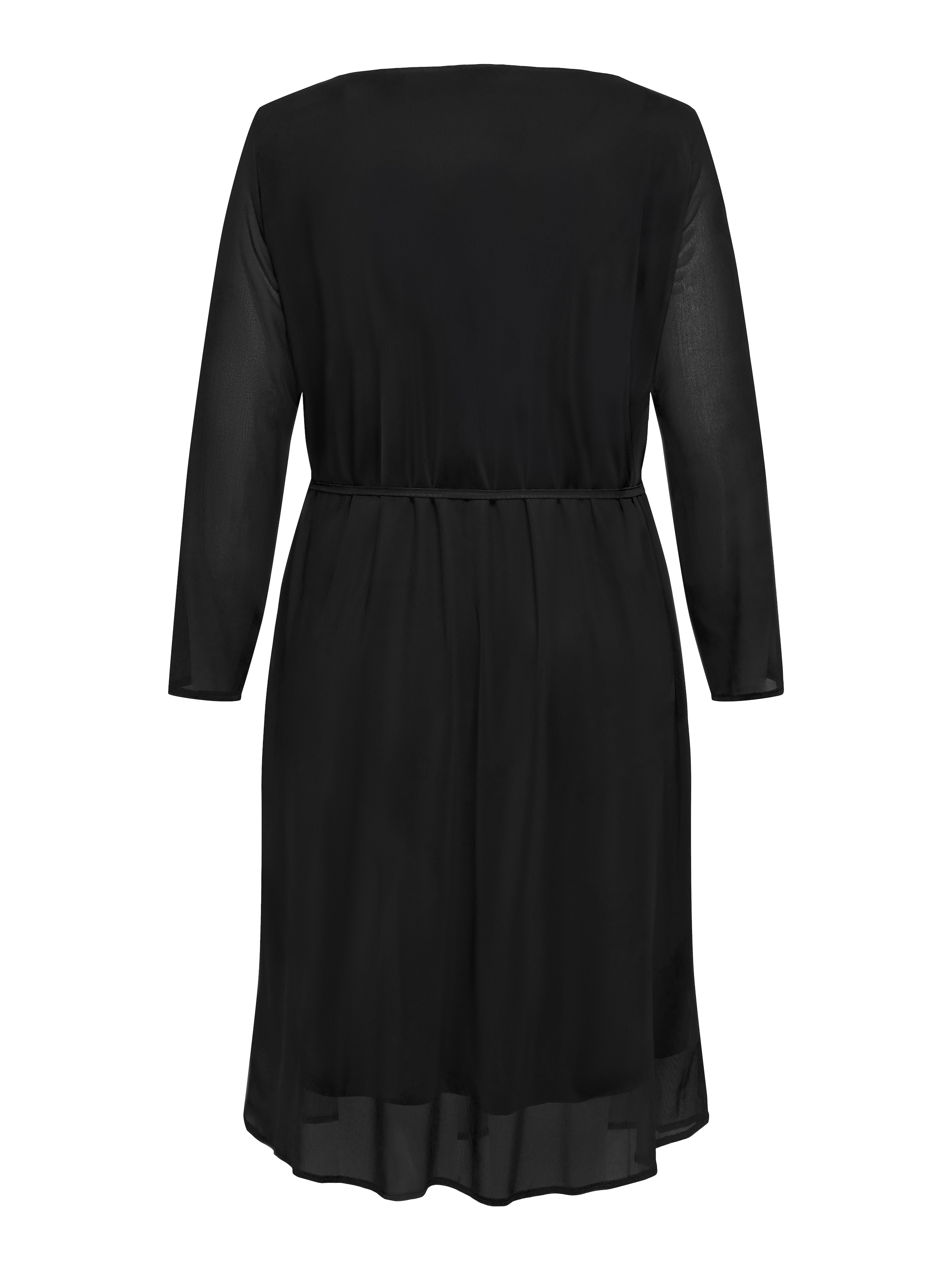 ONLY CARMAKOMA Chiffonkleid »CARFOREST LIFE LS BOATNECK BLK DRESS JRS«, Sommerkleid