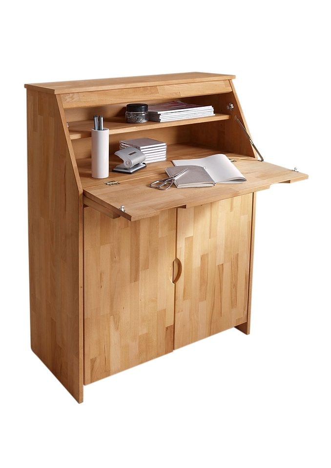 Woltra Sekretär »Luzern, Schreibtisch,«, kompakter Home-Office-Tisch, Massivholz, Breite 83 cm