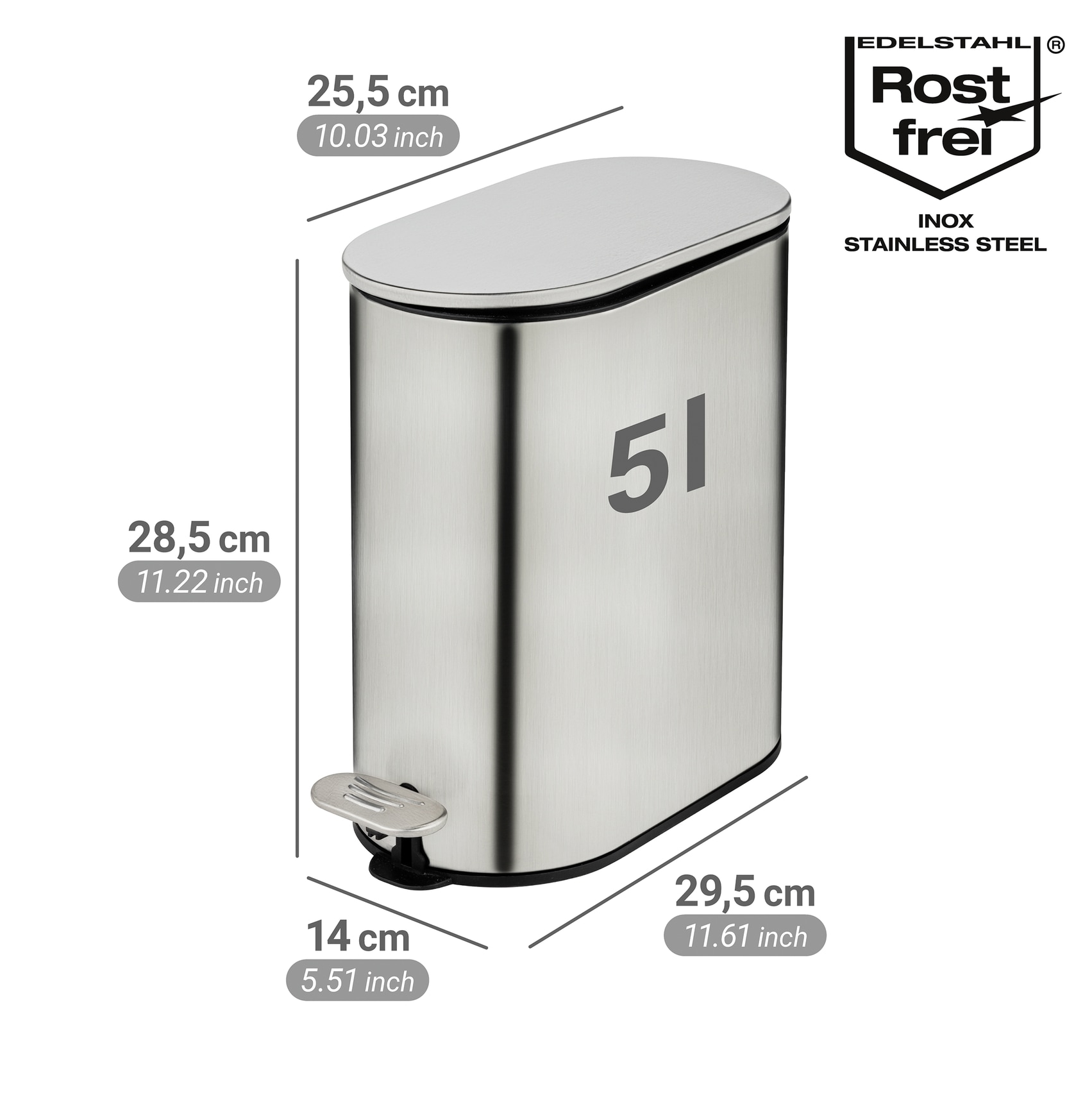 WENKO Kosmetikeimer »Collungo« 1 Behälter mit Easy-Close-Mechanik fürs Bad, Inneneimer: 5 L