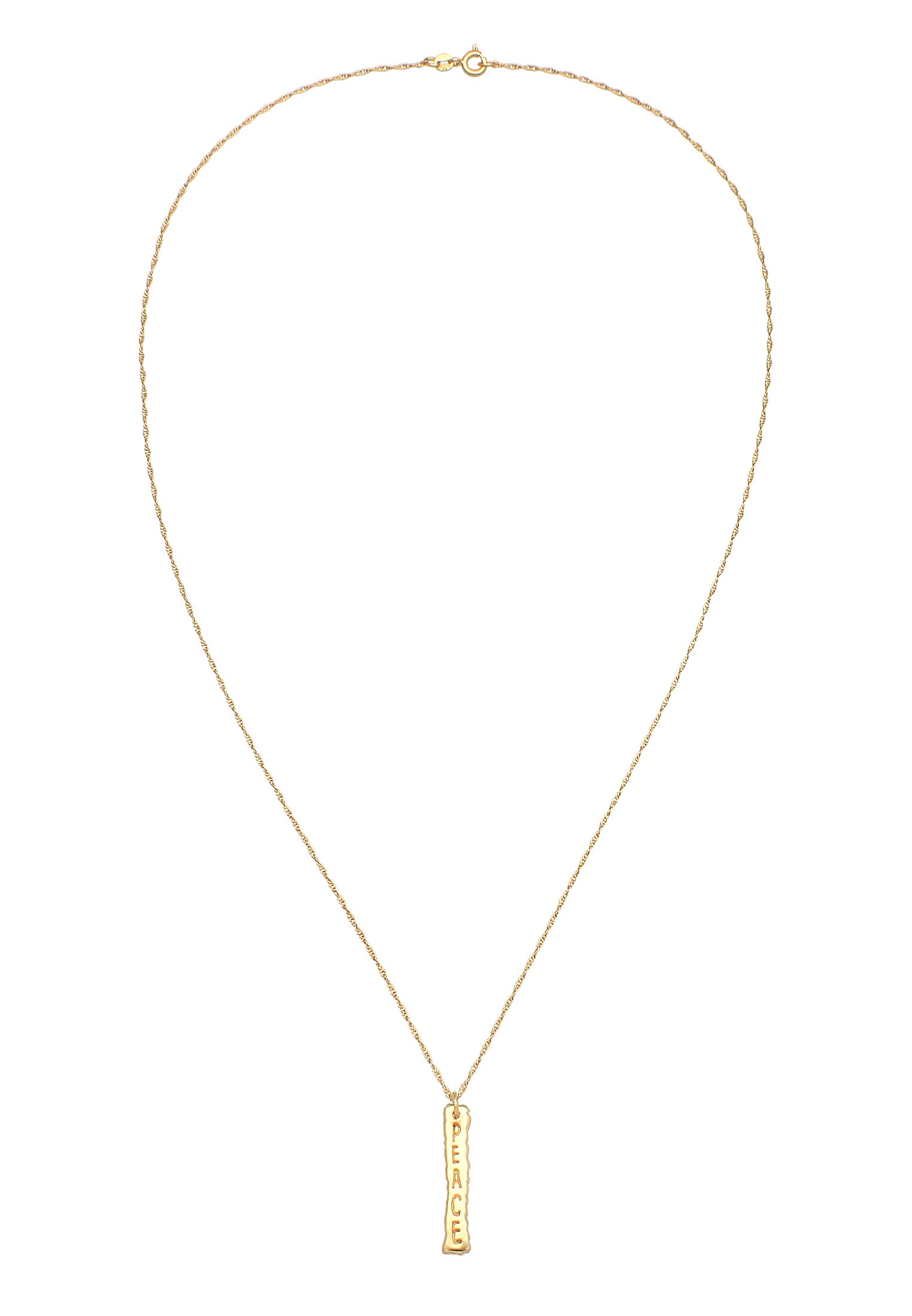 Kuzzoi Kette mit Anhänger »Halskette Peace Frieden Figarokette 925 Silber«