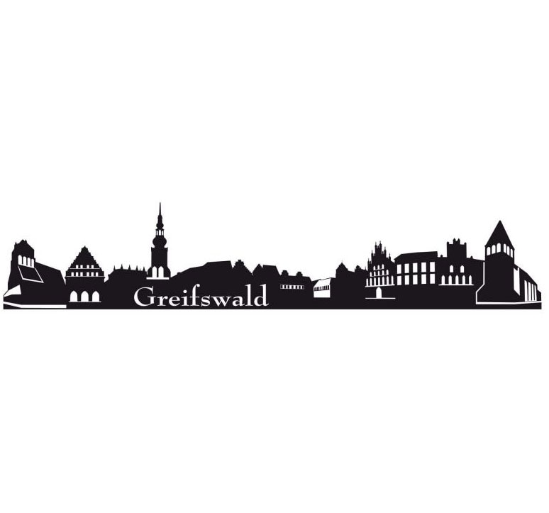 Wandtattoo »XXL Stadt Skyline Greifswald 120cm«, (1 St.), selbstklebend, entfernbar
