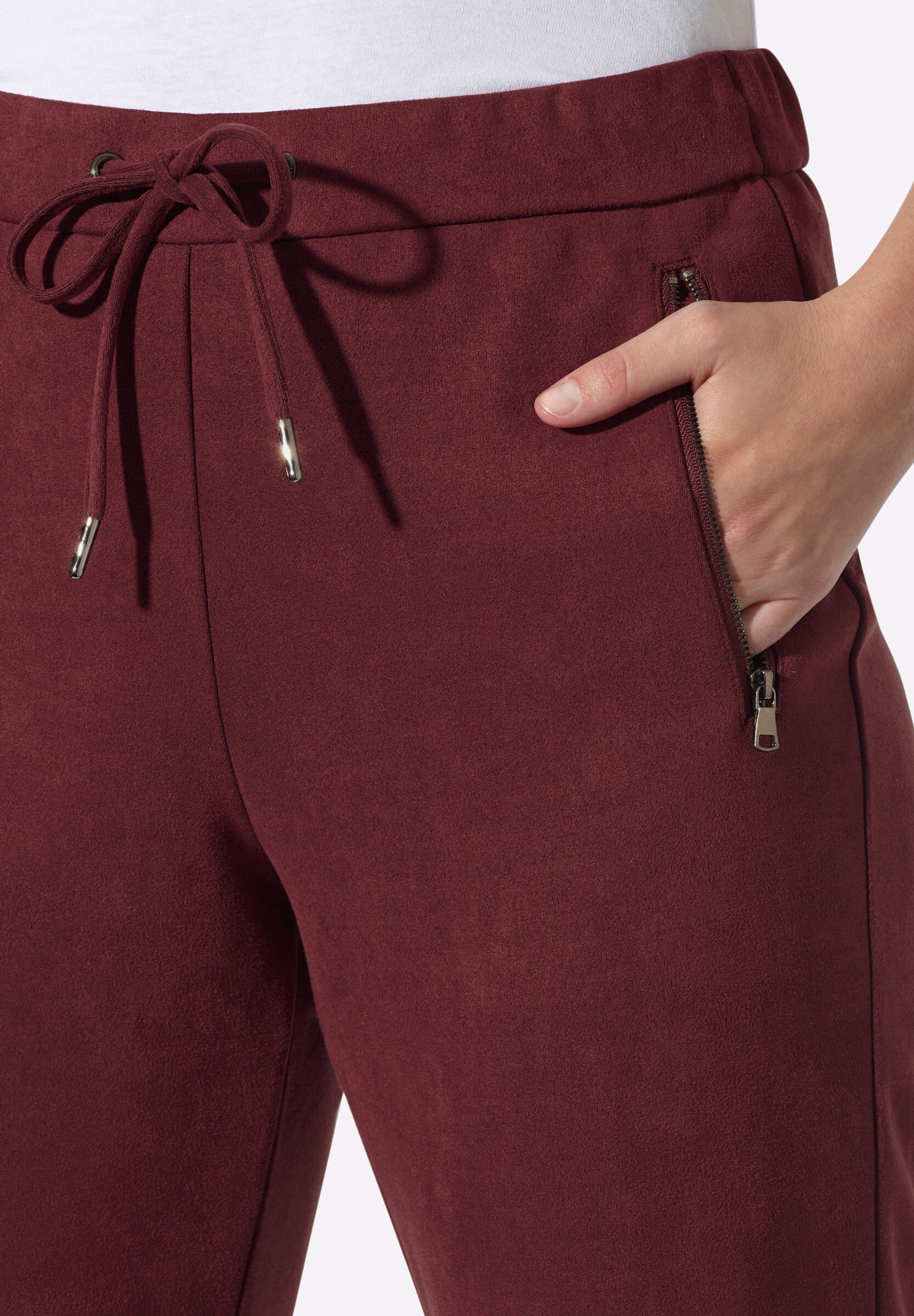 heine Schlupfhose »Velourslederimitat-Hose Lederimitathose mit Rundum-Dehnbund«
