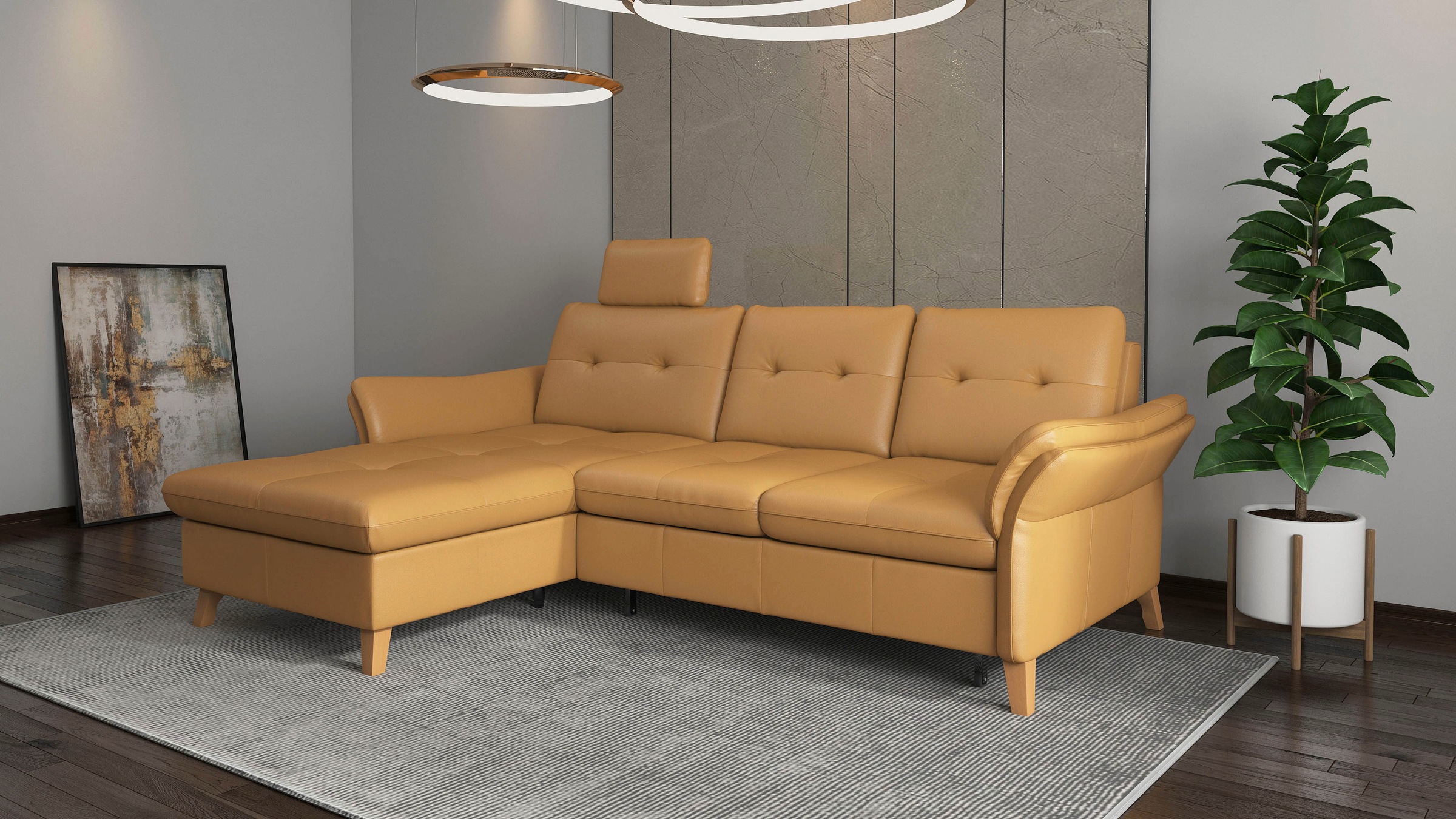 sit&more Ecksofa »Göteborg« Sitztiefenverstellung und Federkern, wahlweise mit Bettfunktion